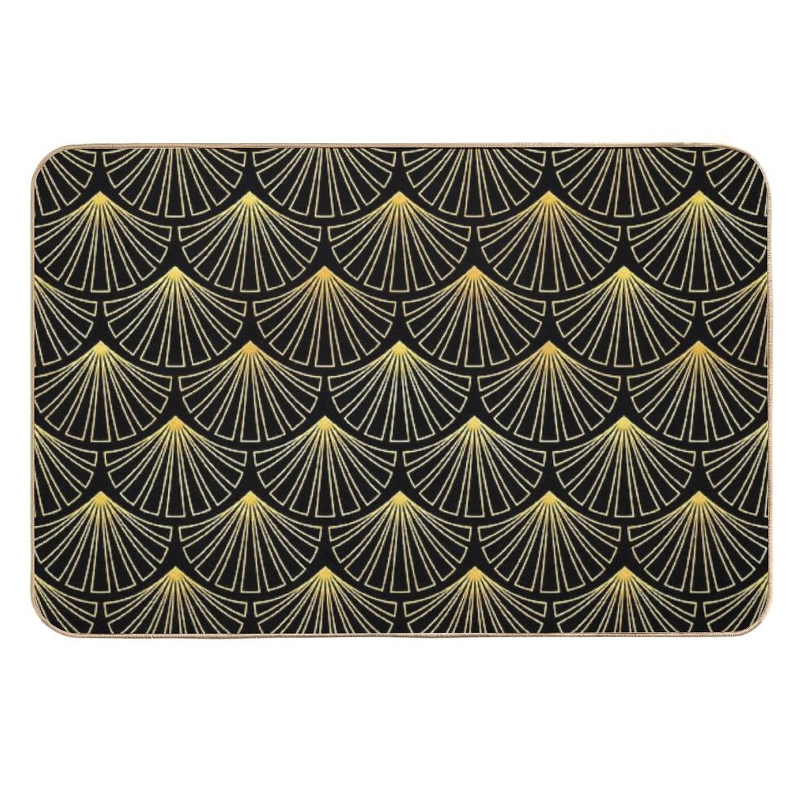 (Faux) Singapore Art Deco Motif Pattern  Non-Slip Bath Mat