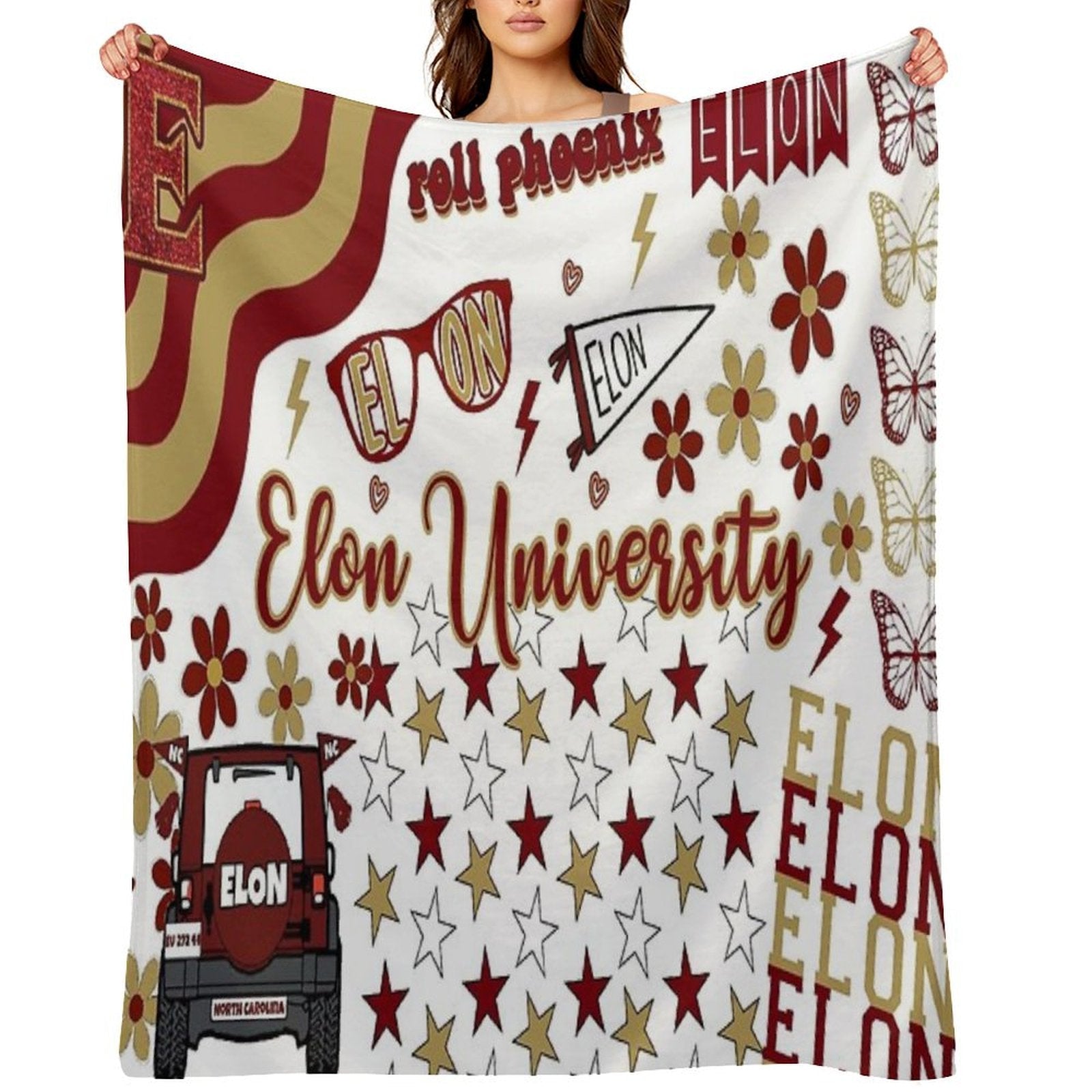 Elon Collage Throw Blanket