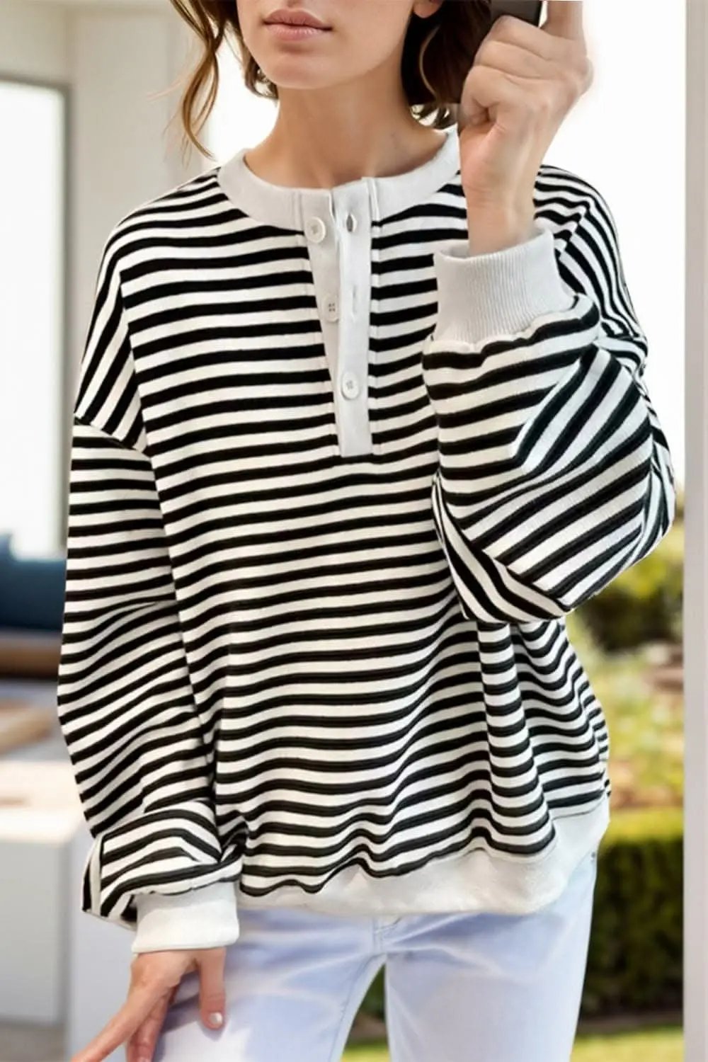 Trendsi Colorful oversized striped sweatshirt