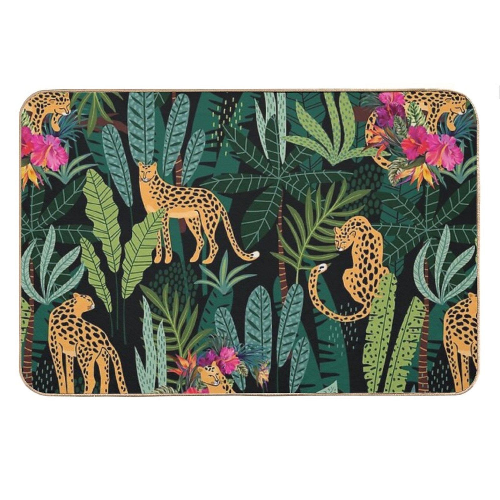 Tropical Cheetah Print Bath Mat