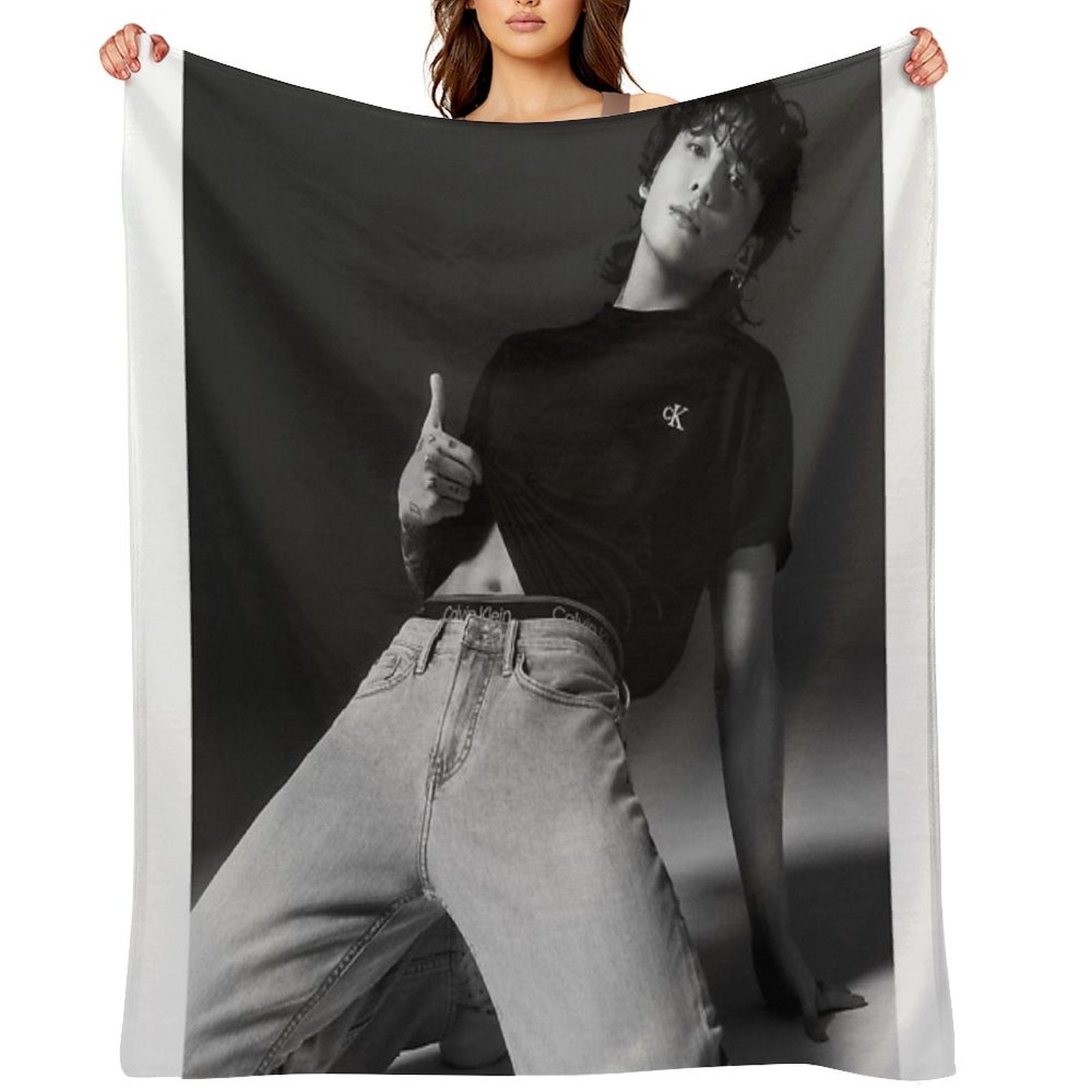 Jungkook Calvin Klien Photoshoot Throw Blanket