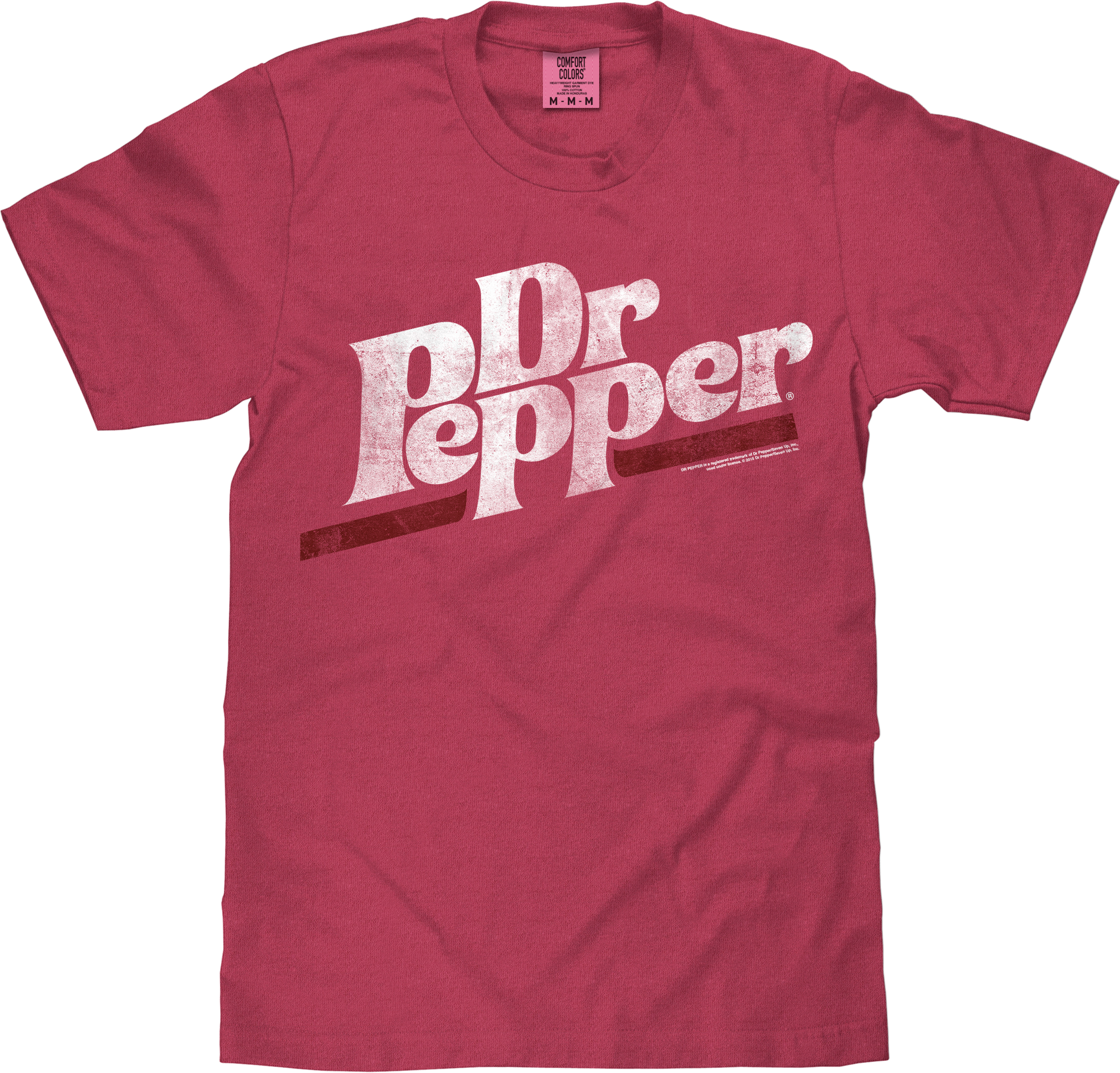 Tee Luv x Comfort Colors Distressed Dr Pepper Logo T-Shirt - Brick Red