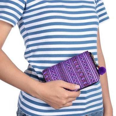 Diamond Upcycled Hmong Textile Cross-stitch Wallet - Thailand