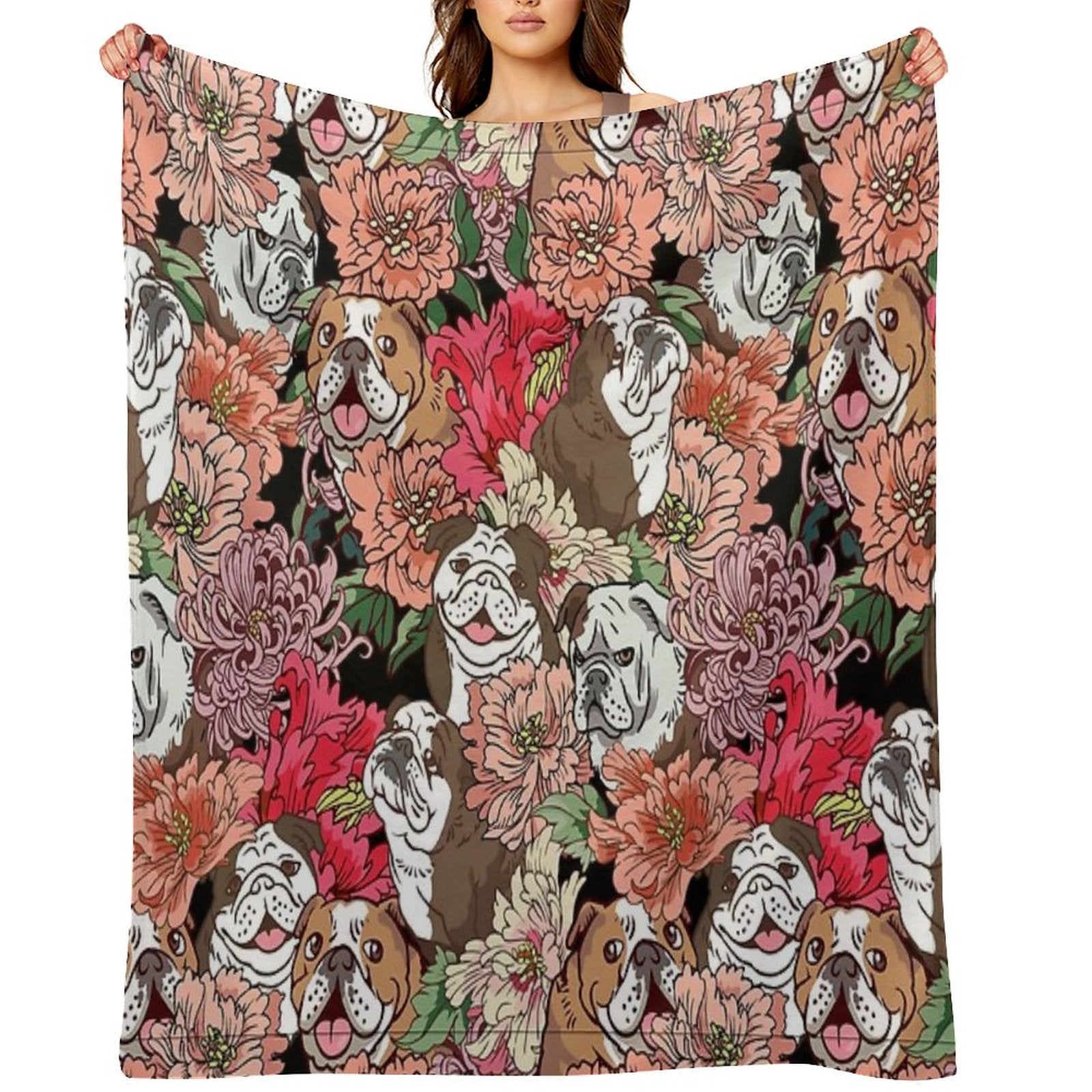 Because English Bulldog Throw Blanket