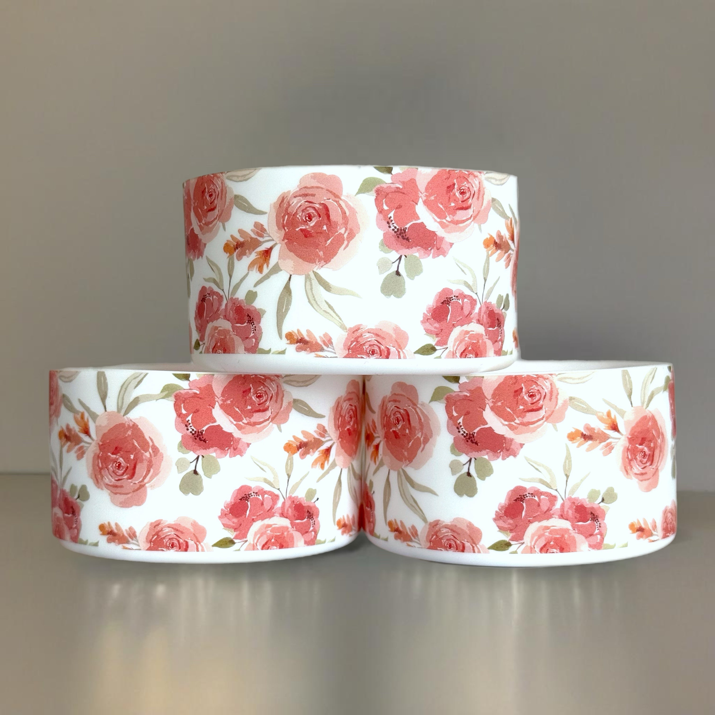 Peony Floral White Tumbler Boot