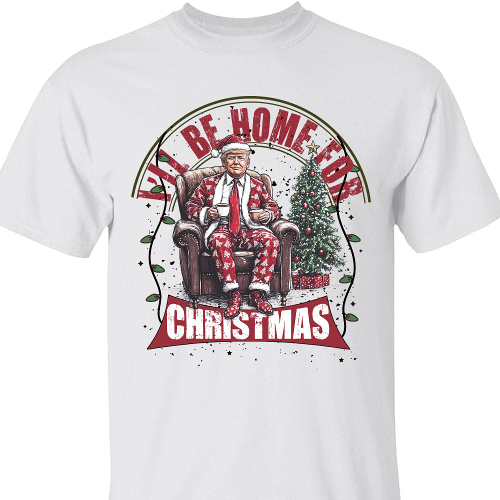 Trump I'll Be Home for Christmas Sweatshirt, Humorous Trump Christmas Sweatshirt, Trump Supporters 2024 Ugly Sweatshirt T1661 - GOP