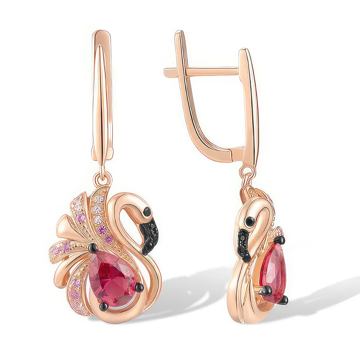 Sterling Silver Flamingo Drop Earrings