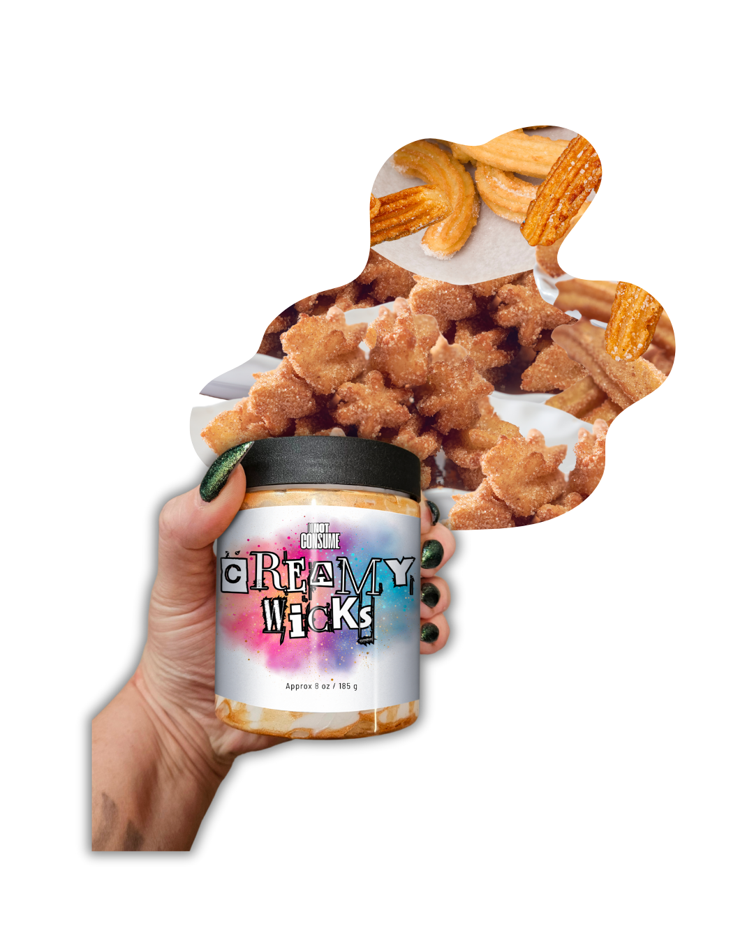 Christmas Churro Creamy Wicks: Cinnamon Donut Scent by GlitterWicks