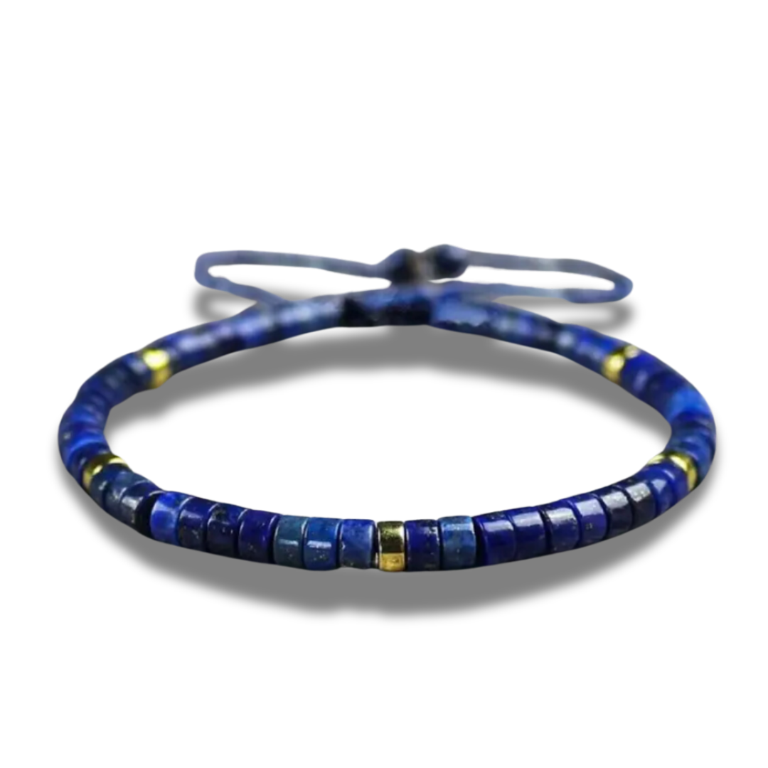 Unity in Blue: Handmade Lapis Lazuli &amp;amp; Gold Bracelet - Mexico