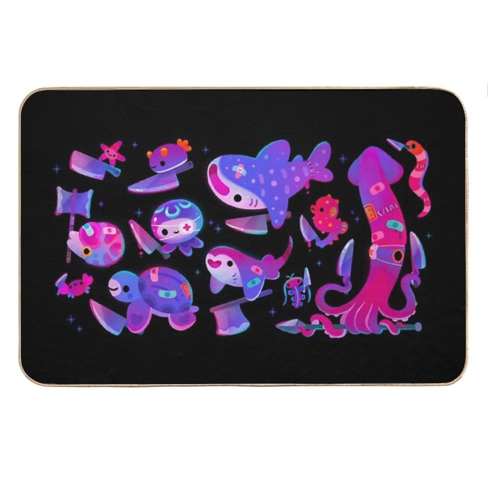 Stabby Marine Life Bath Mat