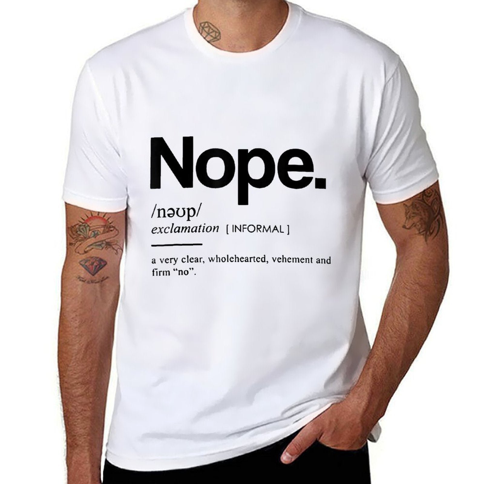Nope Definition  Rolled Sleeves T-Shirt