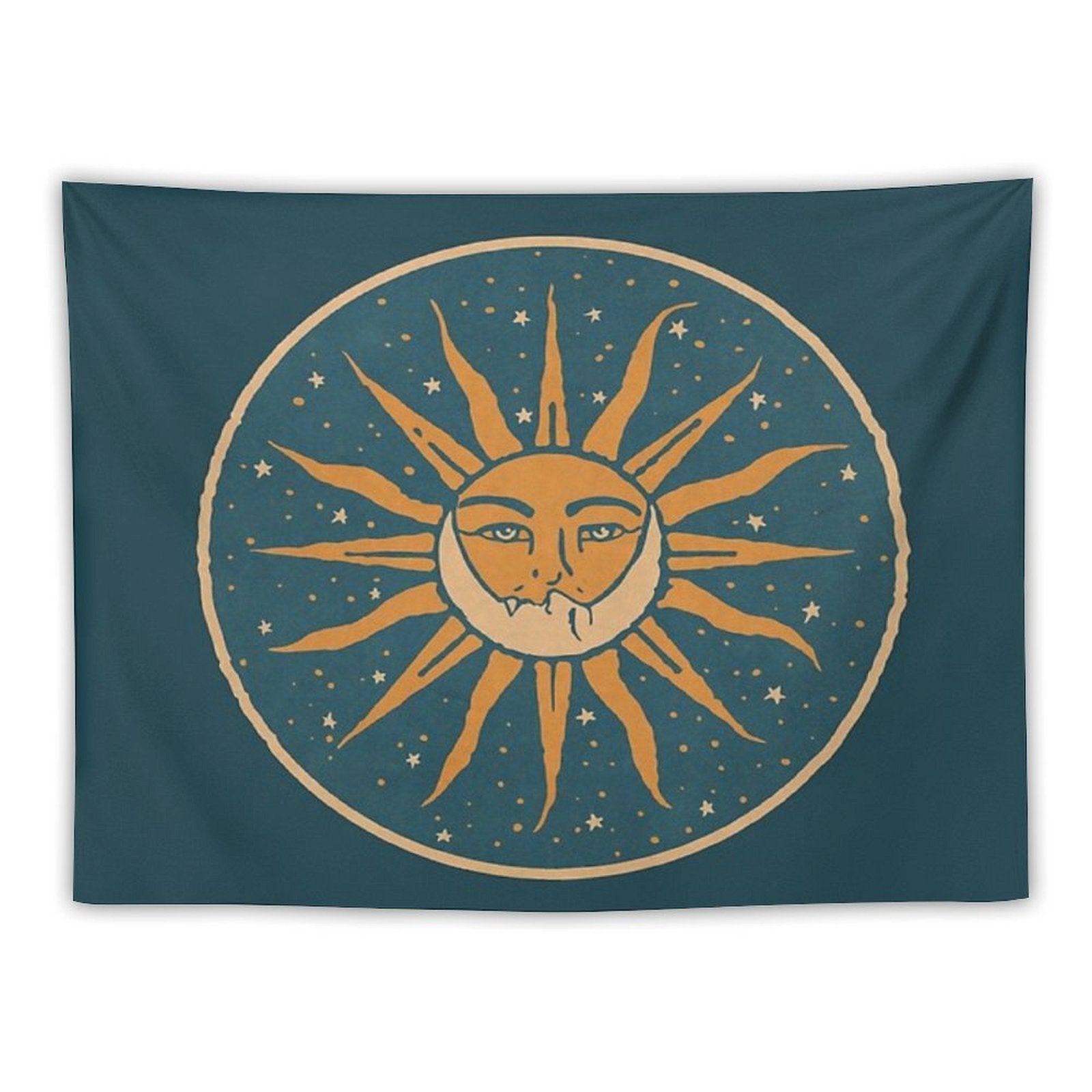 Sun And Moon  Vintage Tapestry