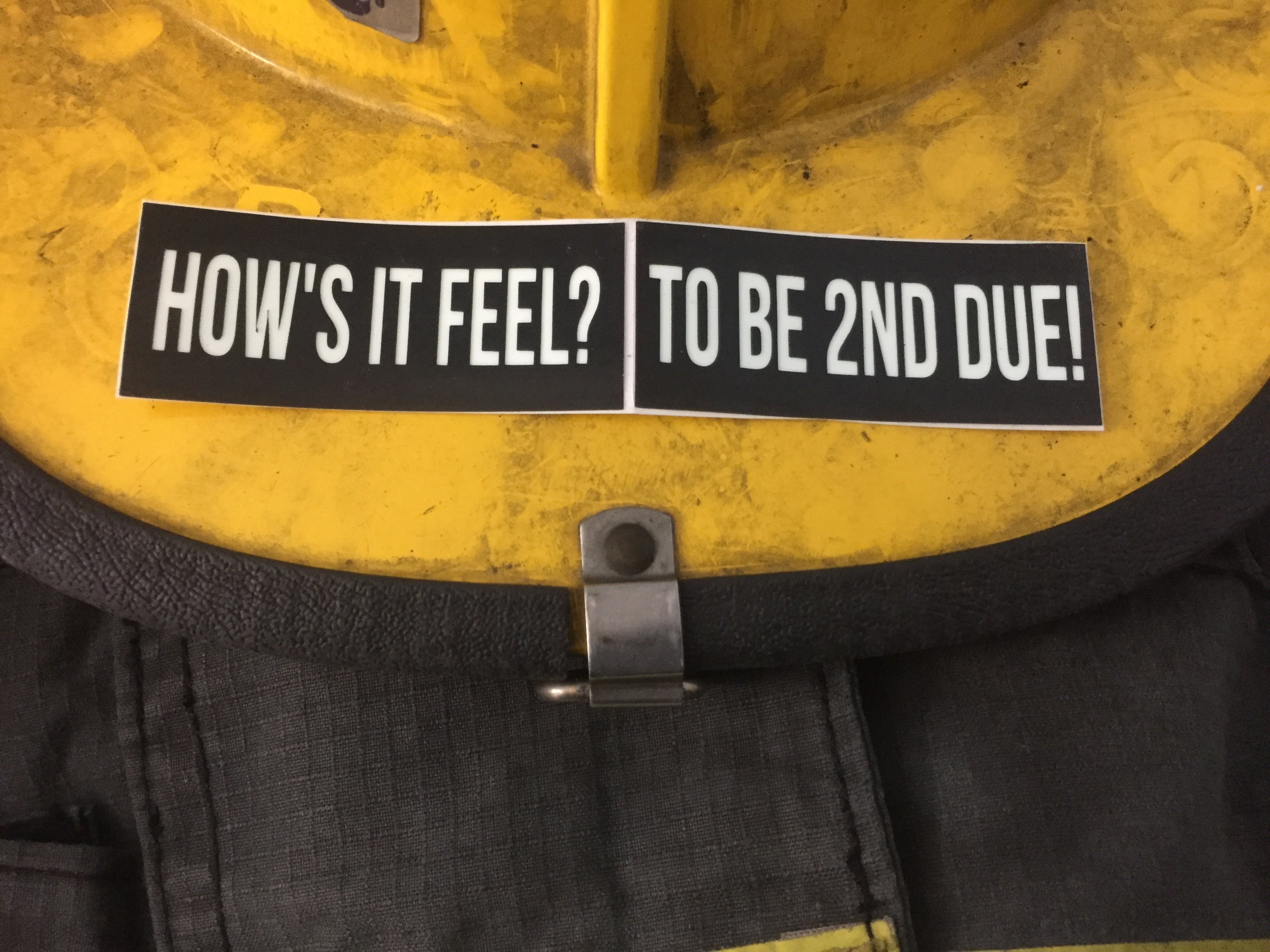 HOW&amp;#39;S IT FEEL? TO BE 2ND DUE! REFLECTIVE GLOW IN THE DARK HELMET DECAL