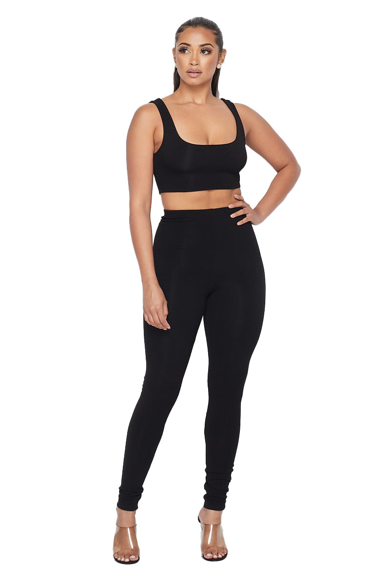 2PC Crop Tank Top Legging Set