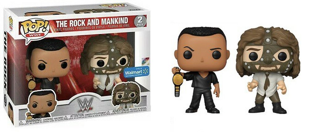 THE ROCK &amp;amp; MANKIND (WWE) 2-PK - WALMART EXCLUSIVE