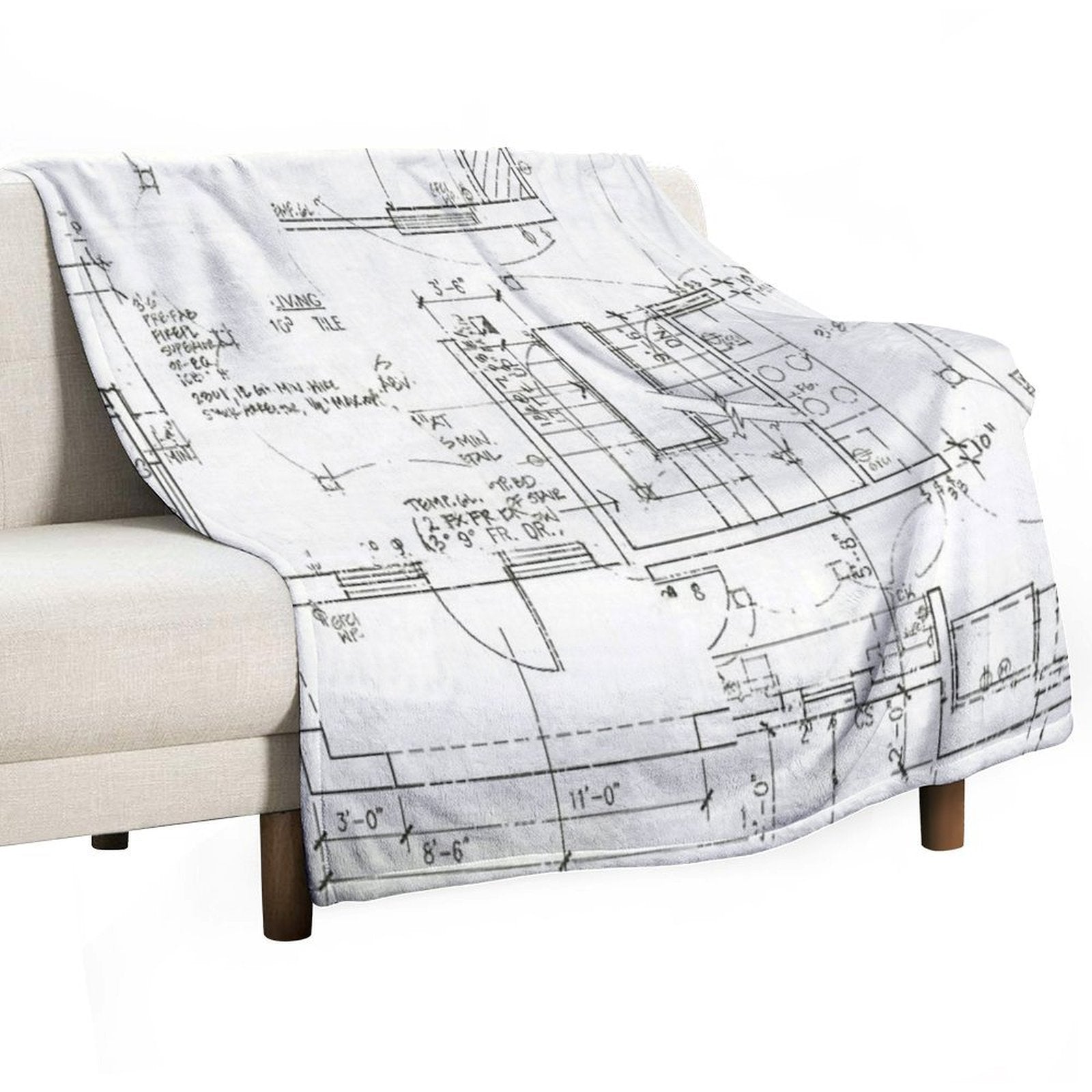 Architects Blueprint - Architecture Pattern Throw Blanket