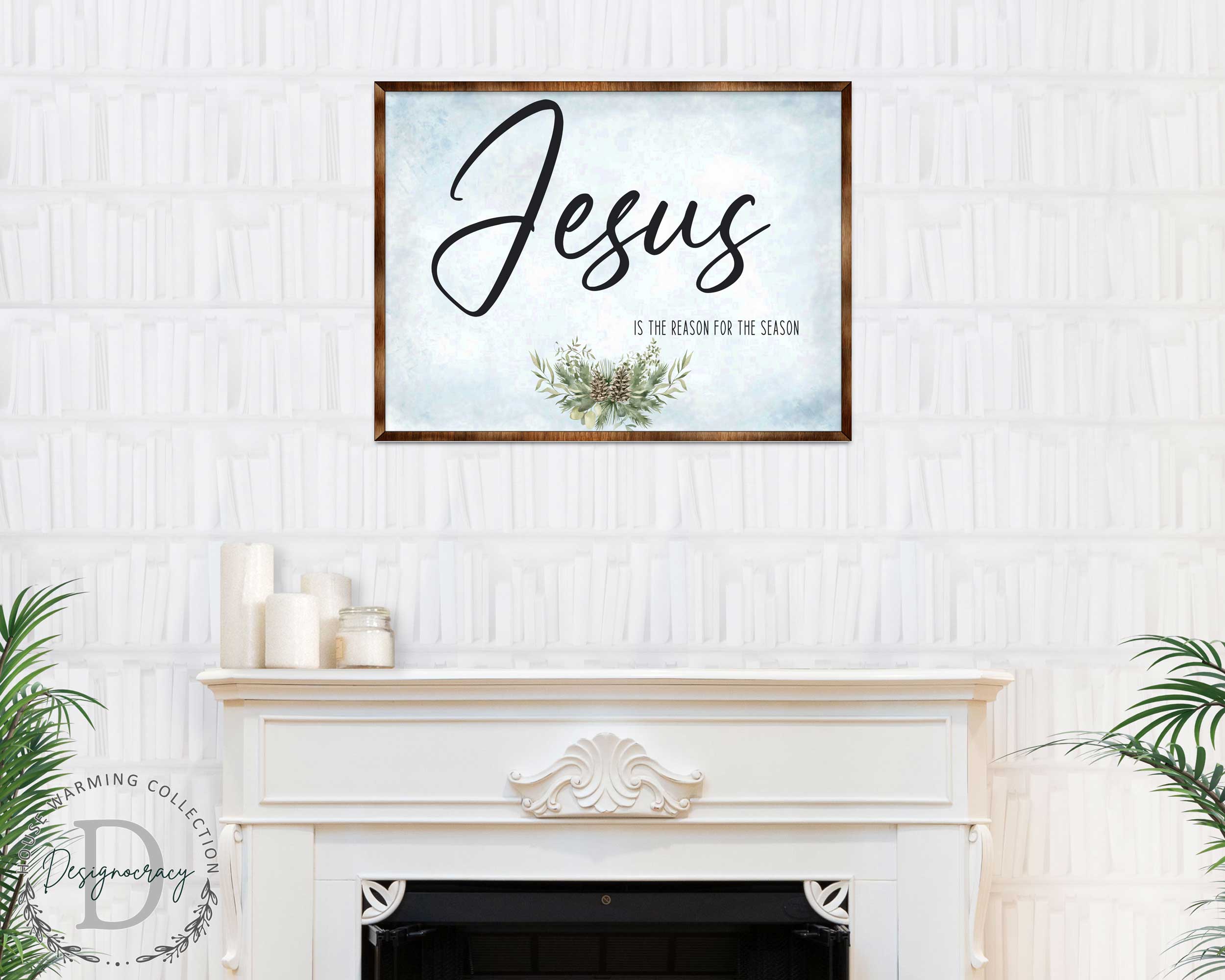 Jesus Sign - Wooden Religious Wall Art - Christian Sign - Modern farmhouse sign - Mantel decoration - Bible Sign - Dining Room Sign - Contemporary wall art - 310351
