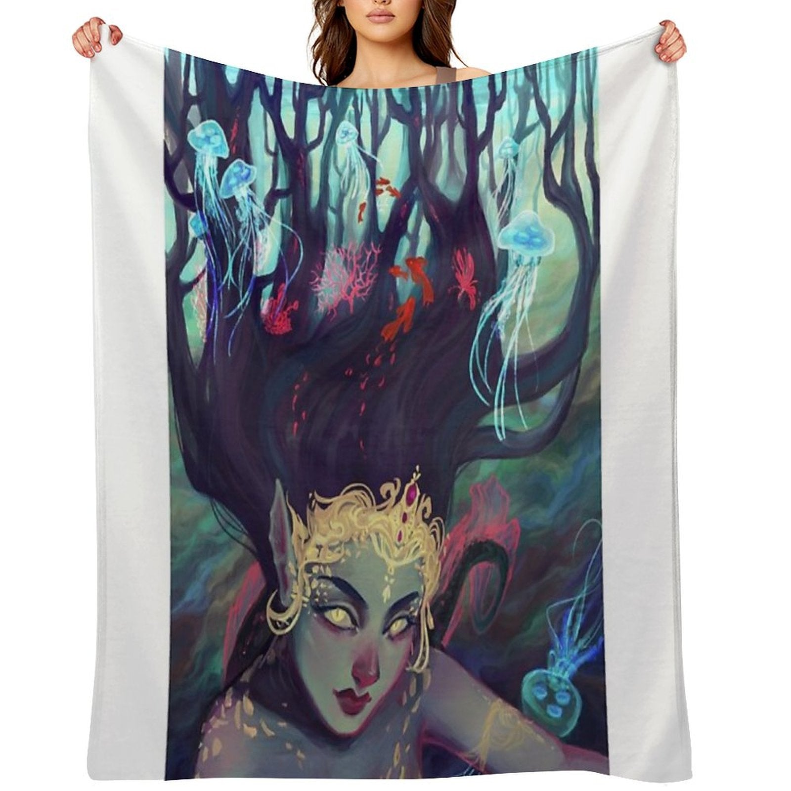 Abyss Mermaid Throw Blanket