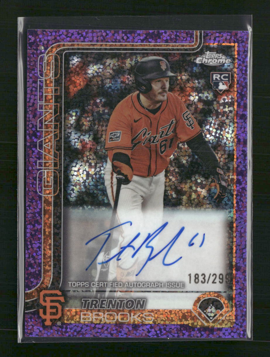 Trenton Brooks 2025 Topps Chrome Rookie Auto Purple Speckle Refractors #/299