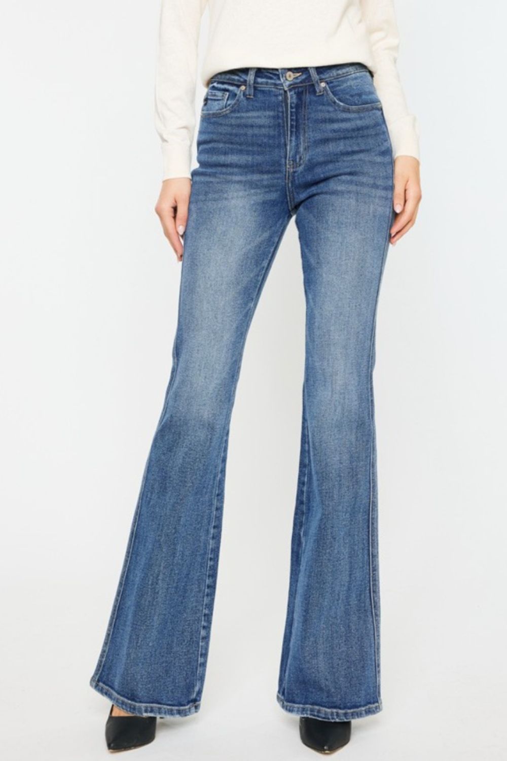 Kancan Cat&amp;#39;s Whiskers High Waist Flare Jeans