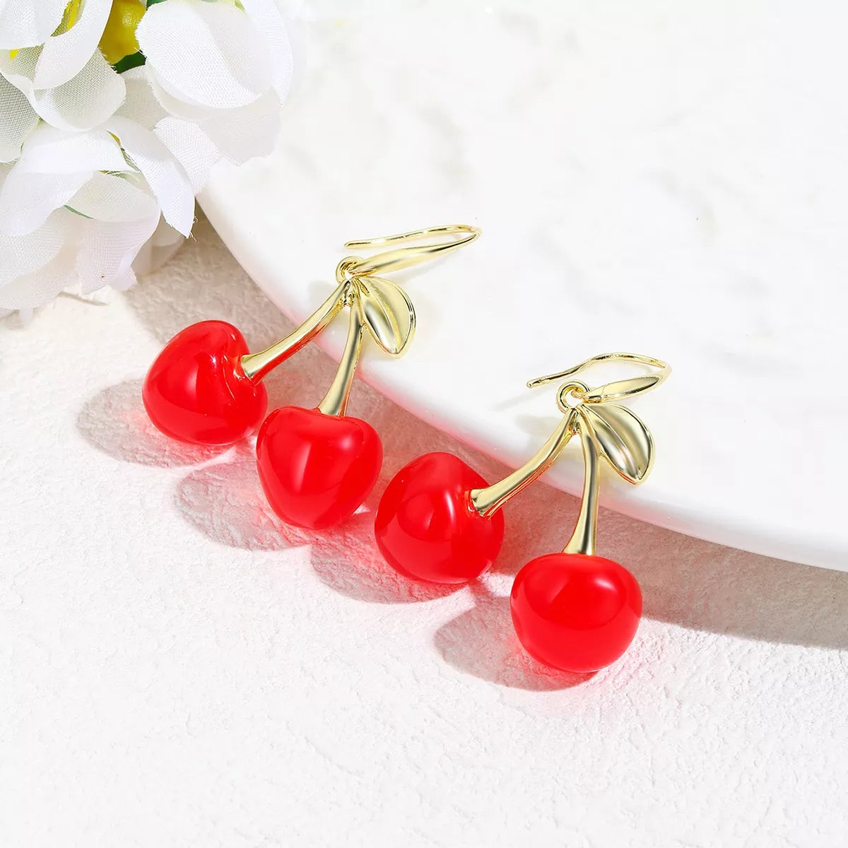 18K Gold-Plated Cherry Earrings