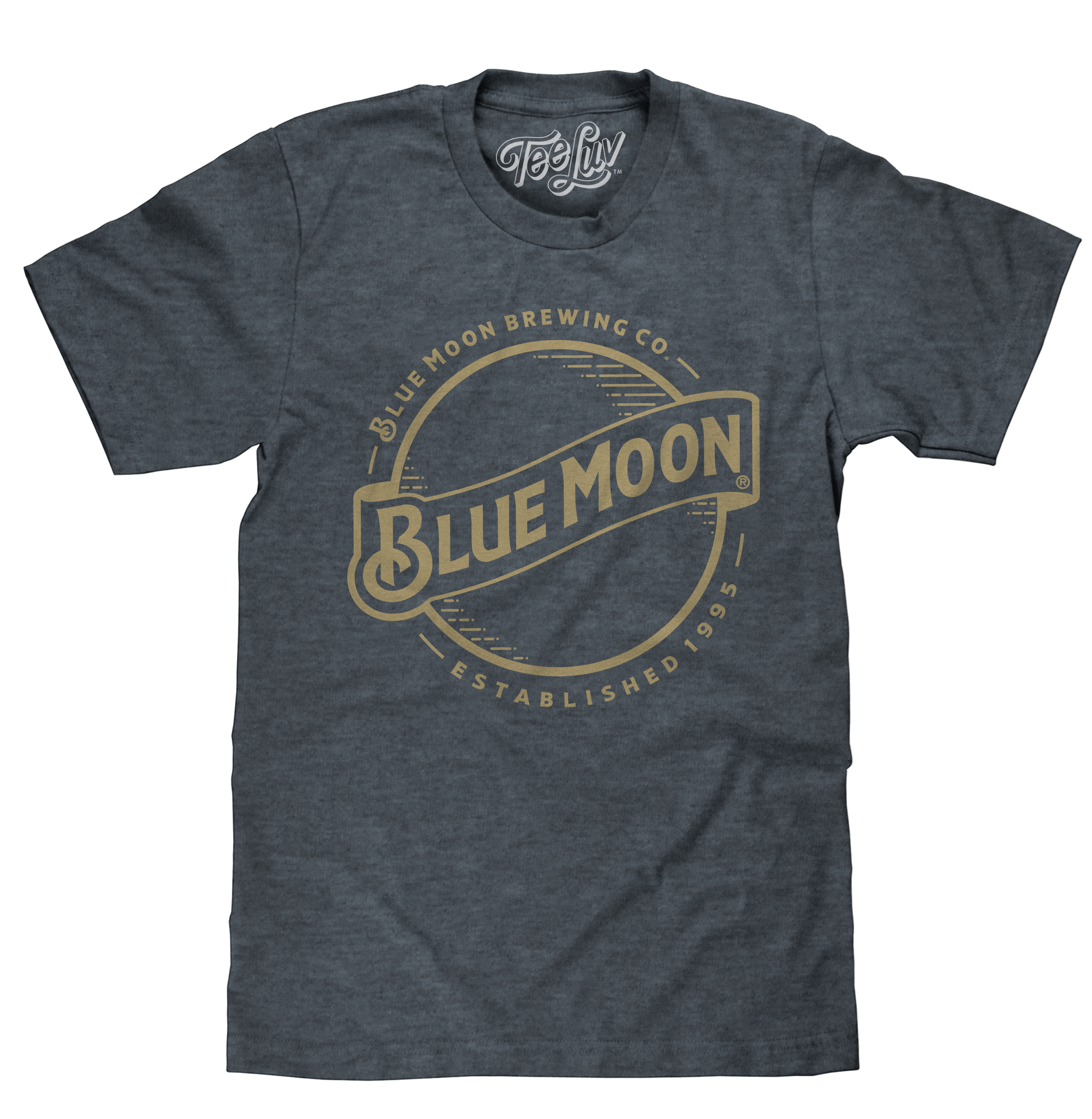 Blue Moon Gold Print Logo T-Shirt - Indigo