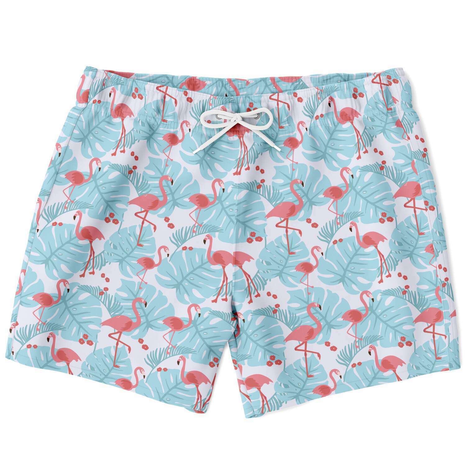 Flamingo Blue Floral Swim Trunks