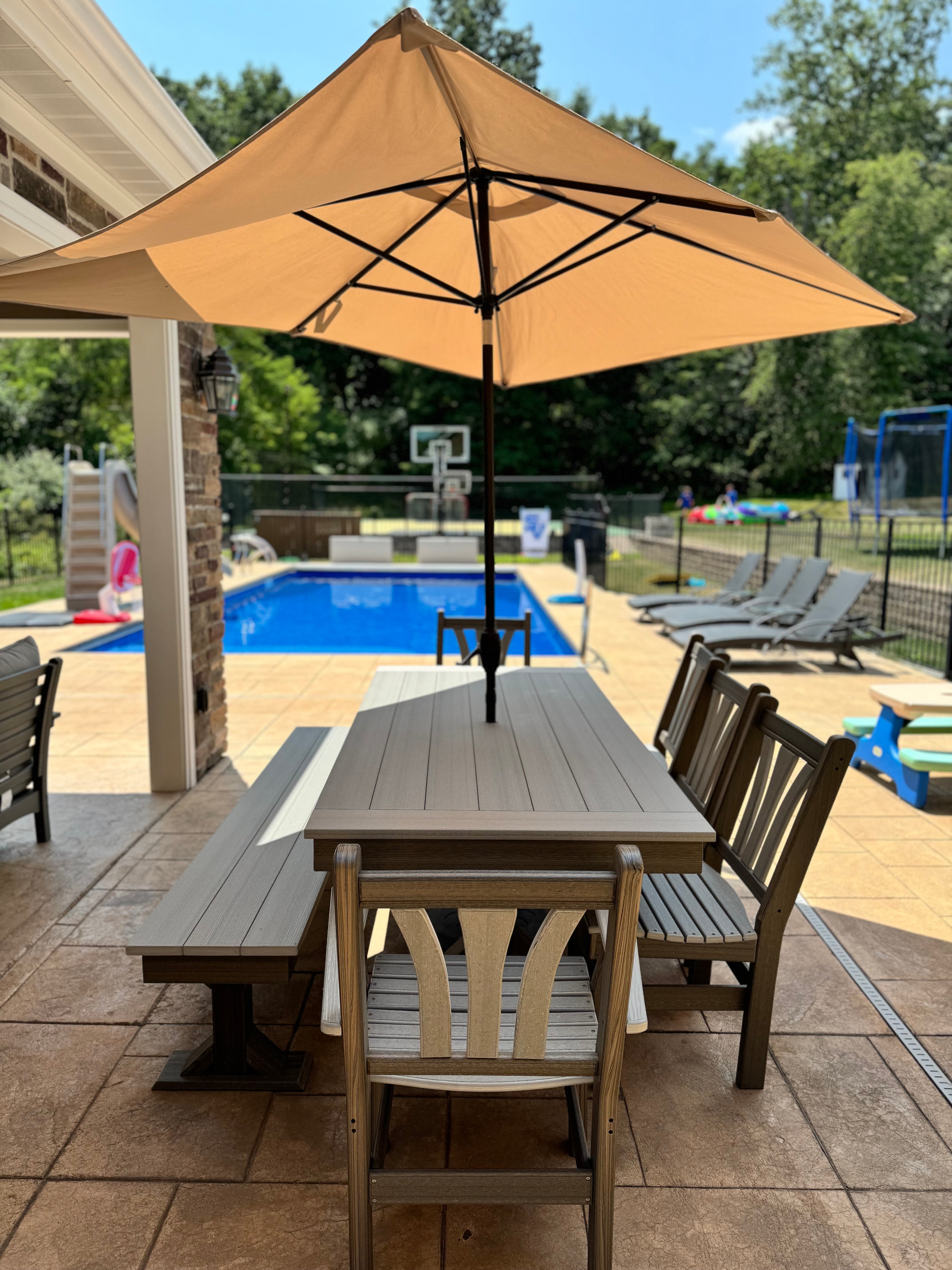 Outdoor Modern FanBack Dining Chair - HDPE - All-Weather