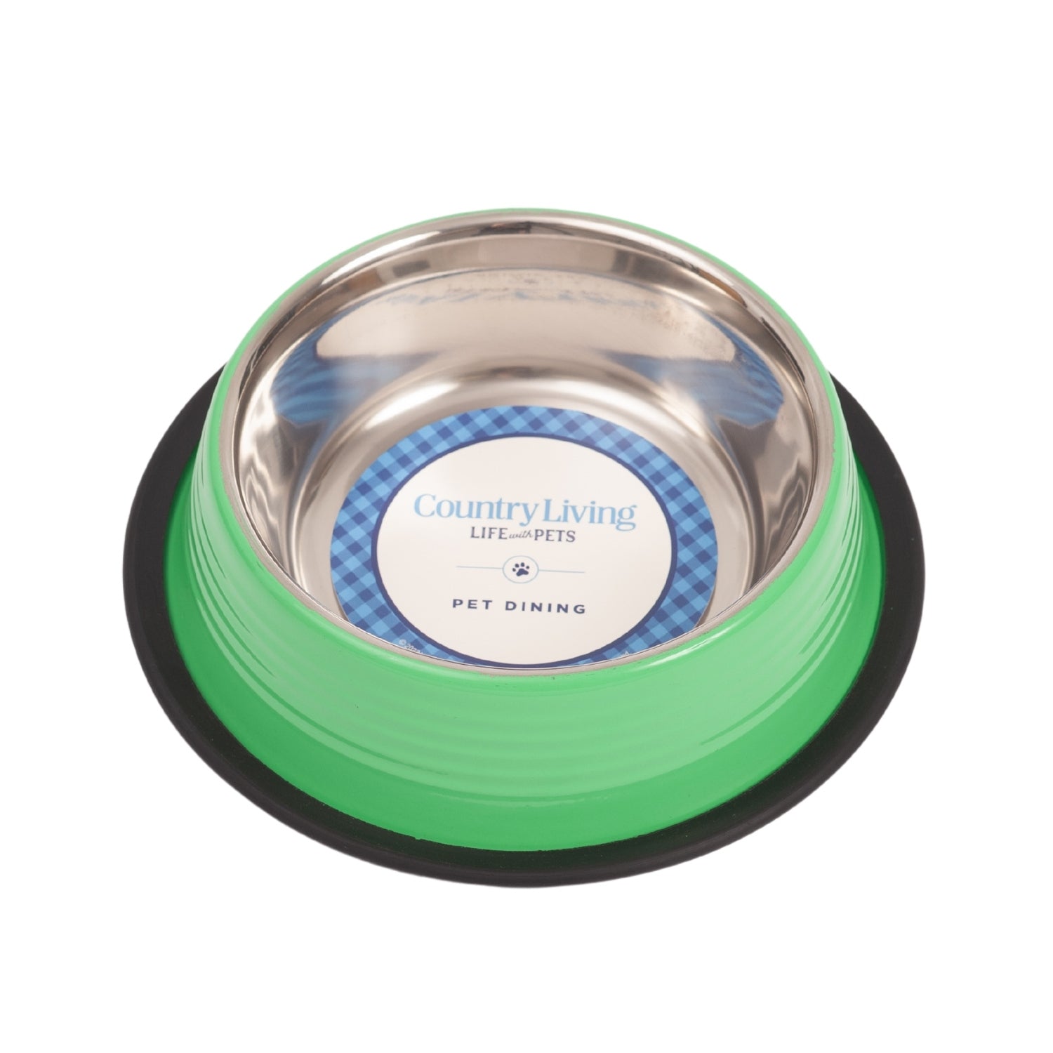 Country Living Set of 2 Ribbed Non-Slip Pet Bowls – Irish Green