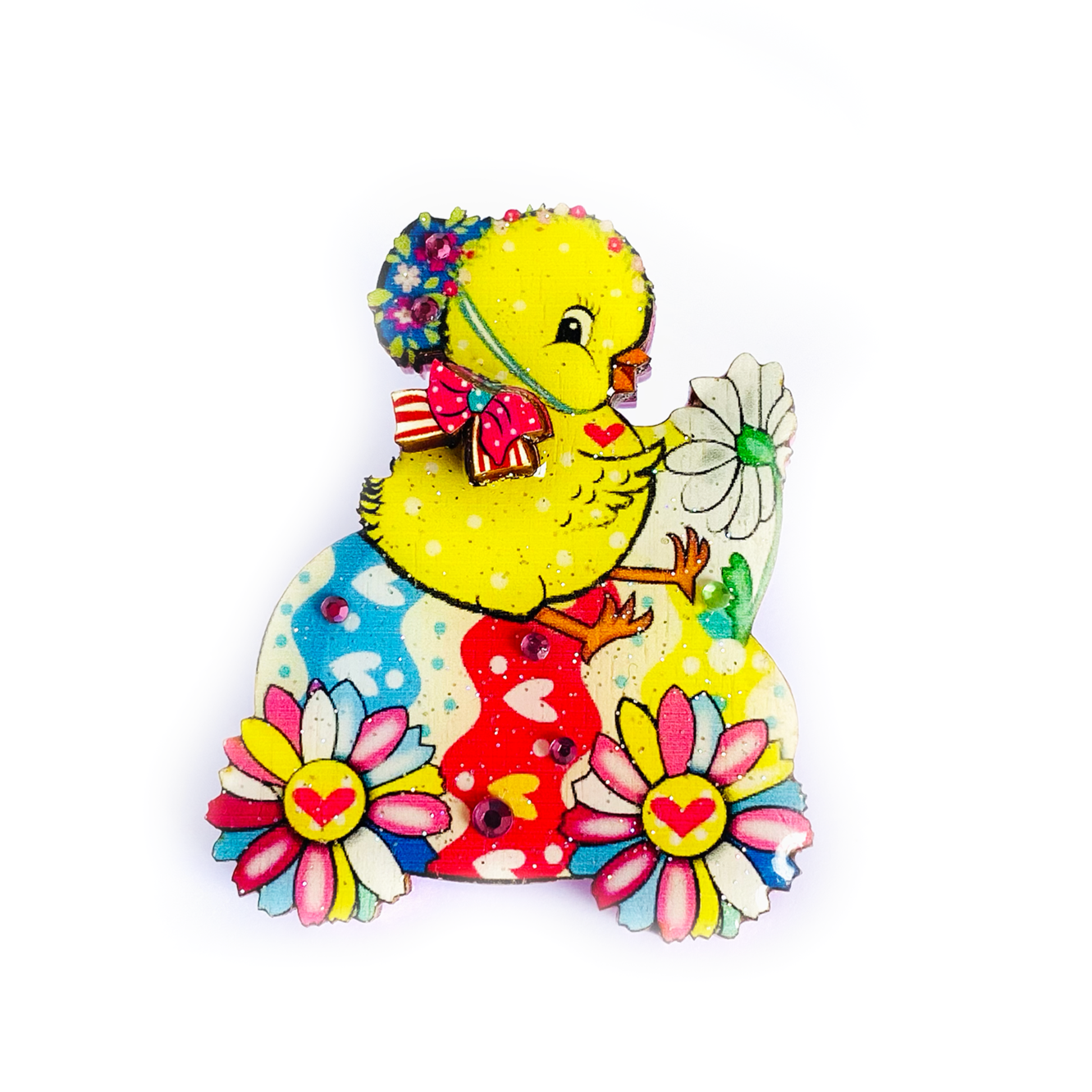 Chickadee Goes Riding Brooch by Rosie Rose Parker