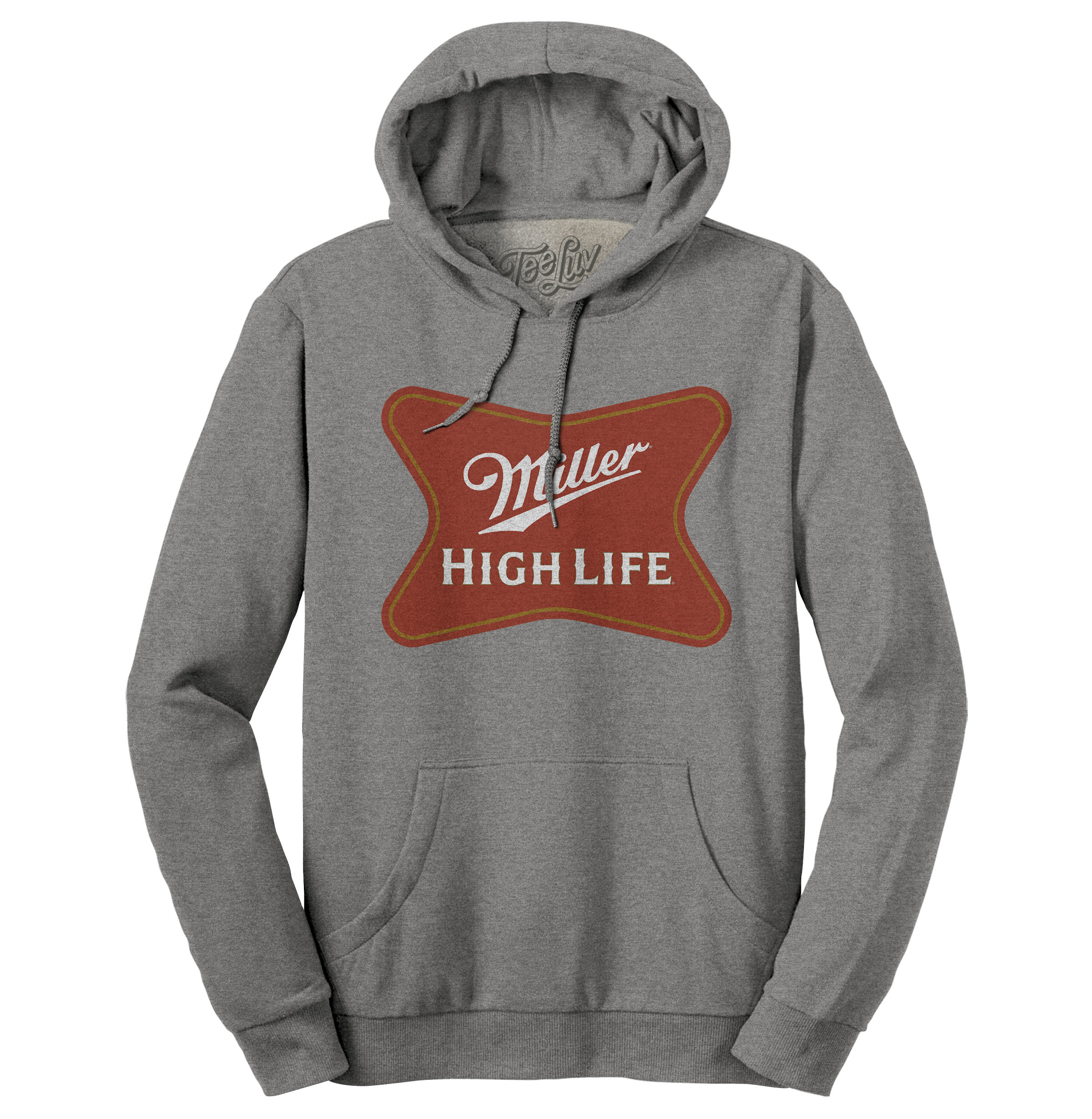 Miller High Life Beer Logo Hooded Sweatshirt - Oxford Gray
