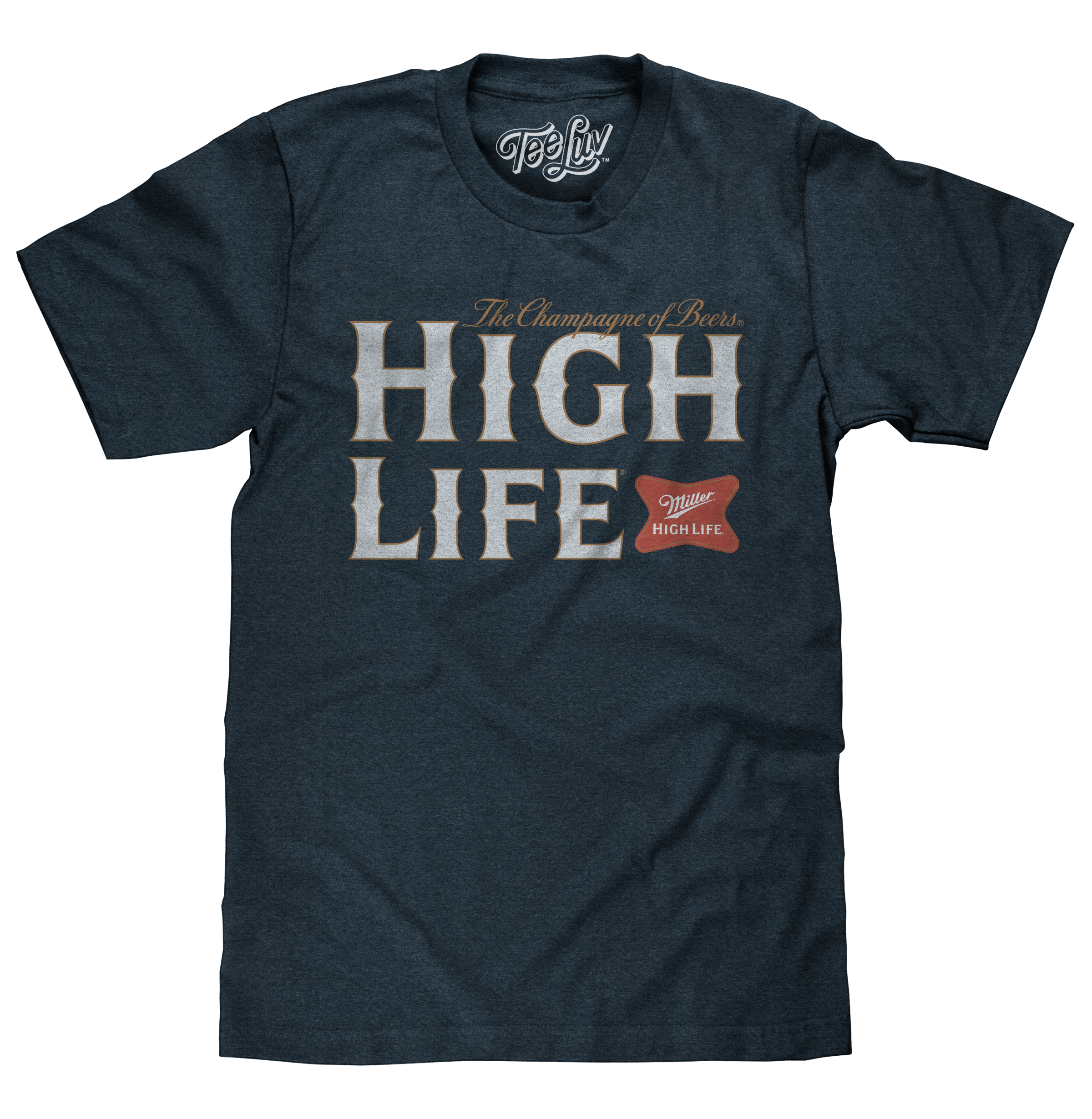 Miller High Life Champagne of Beers T-Shirt - Heather Navy Blue