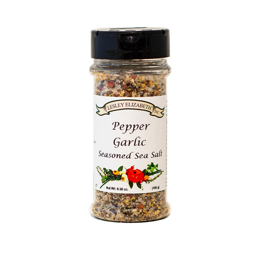 Lesley Elizabeth Pepper &amp;amp; Garlic Seasoned Sea Salt, PET (250mL)