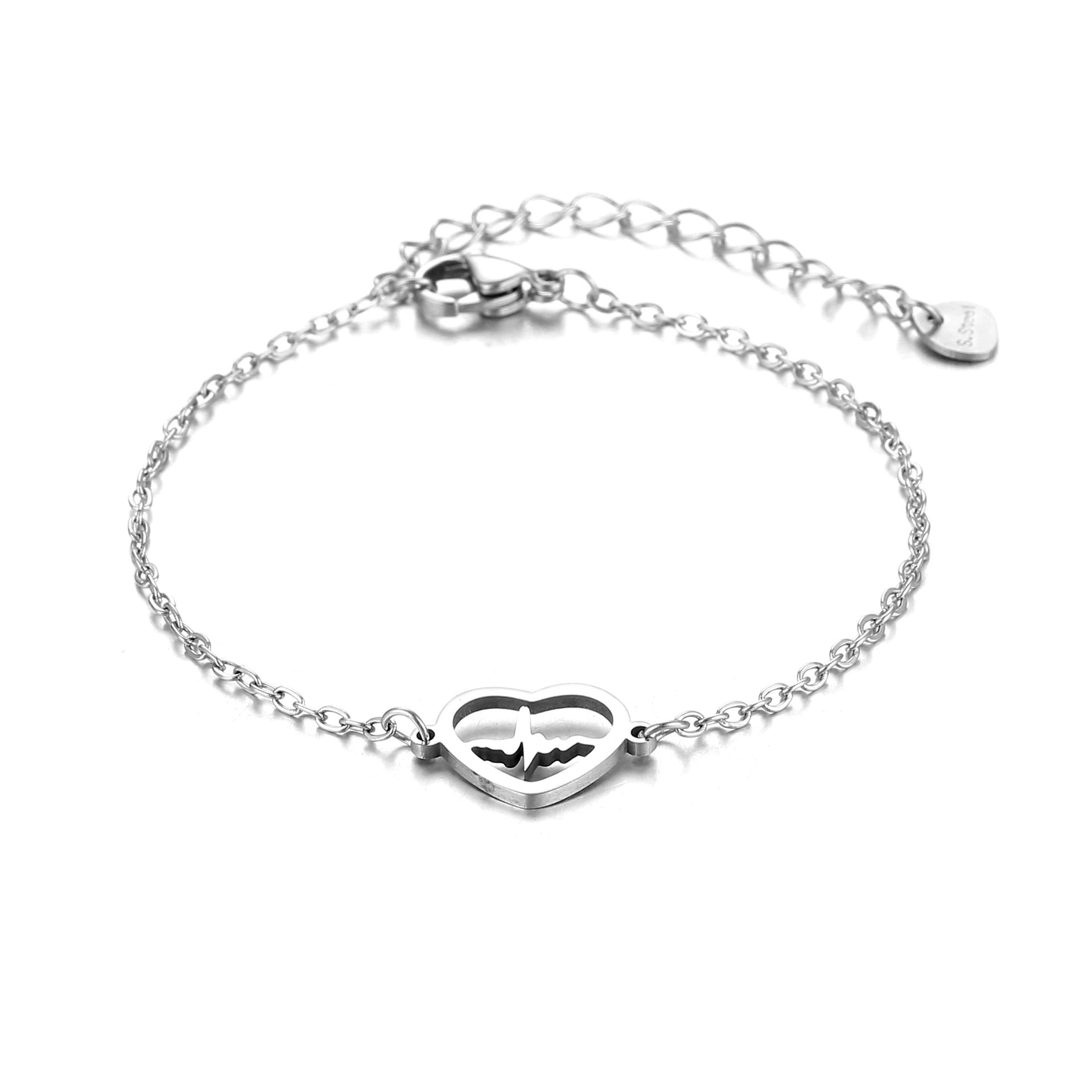 Women’s ECG Titanium Steel Bracelet - Elegant Gold and Silver Health Accessory for Stylish Women
