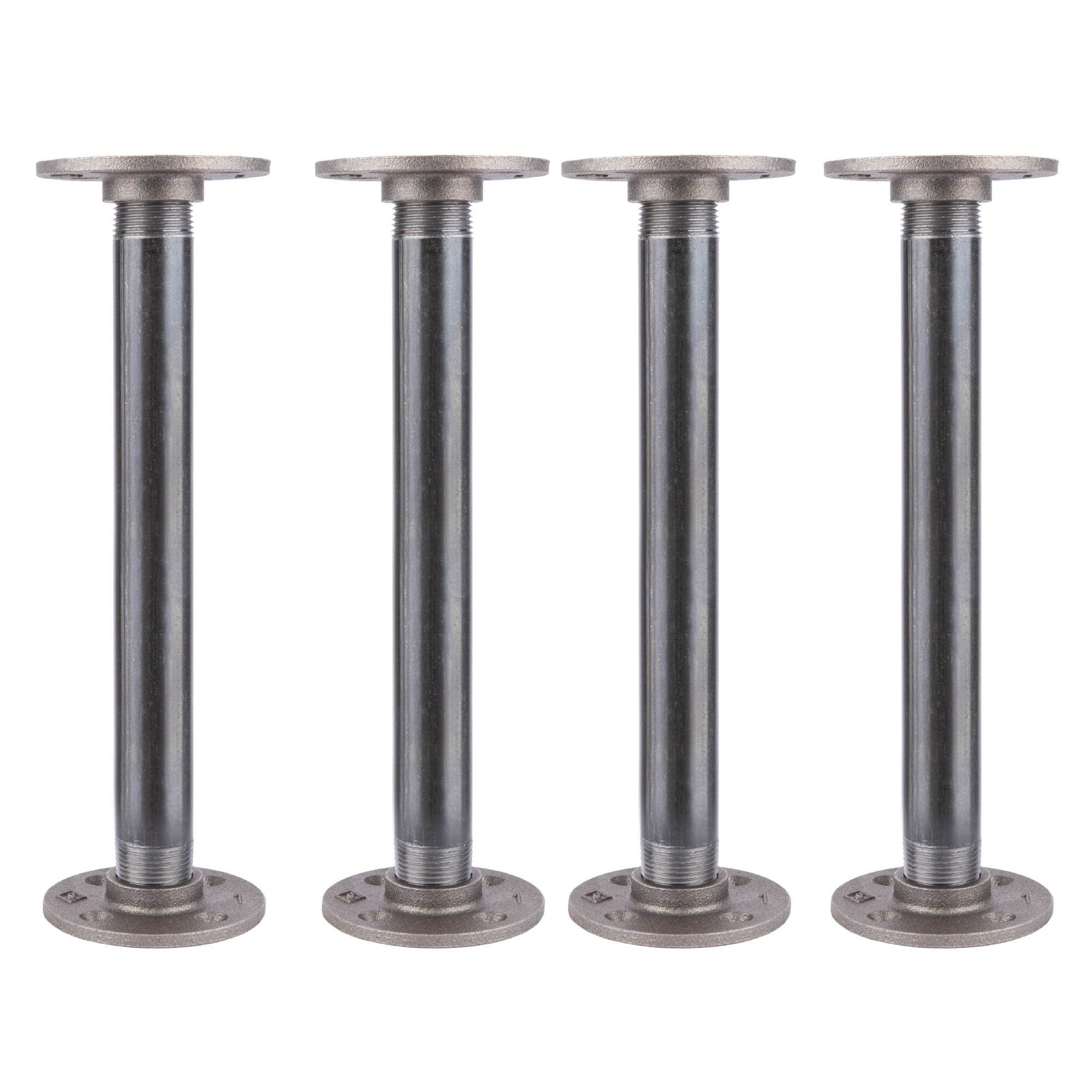 1 in. x 12 in. Round Flange Pipe Table Legs - 4 Pack