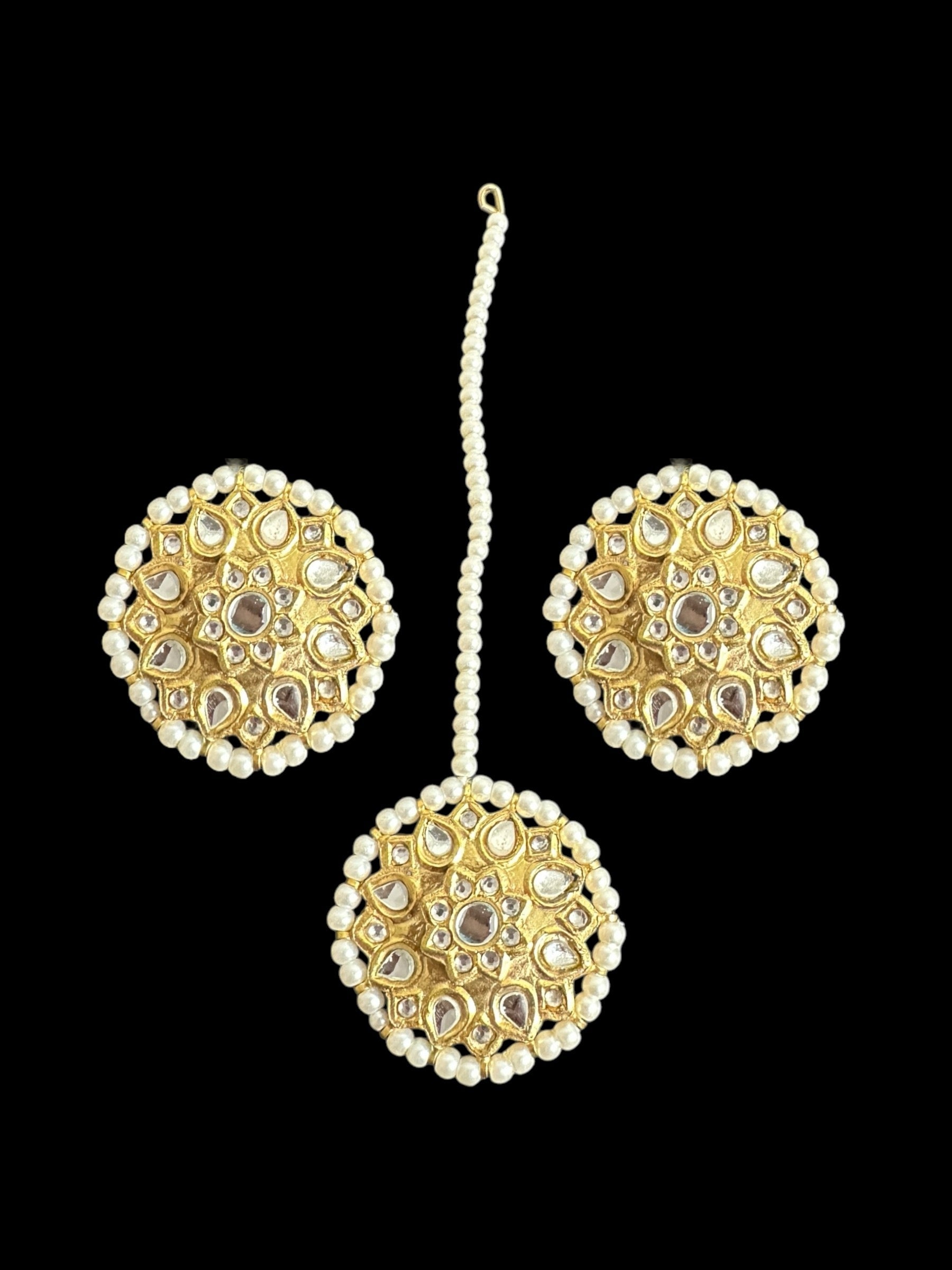 DJET73 Suhana kundan earrings tika ( READY TO SHIP )