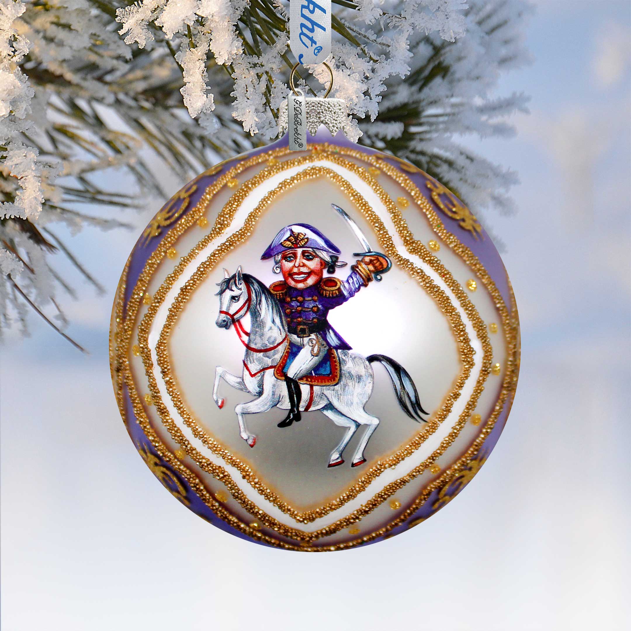 Nutcracker Ball Glass Ornament, Santa &amp;amp; Christmas Decor - 73741 by G. DeBrekht