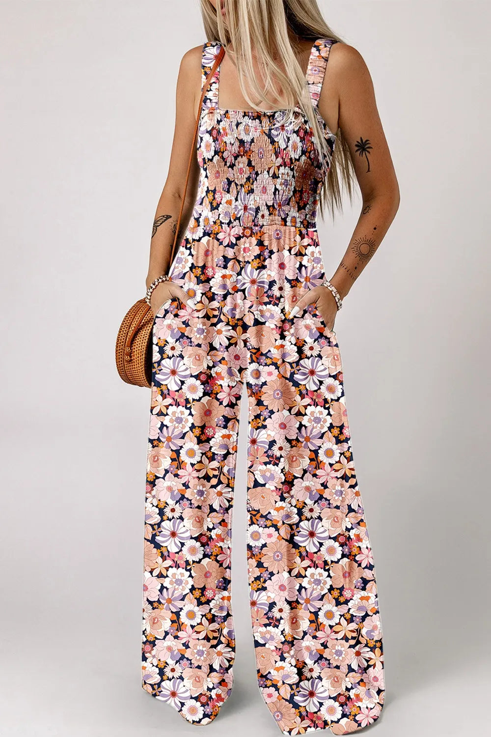 Bloom &amp;amp; Breeze Floral Smocked Jumpsuit