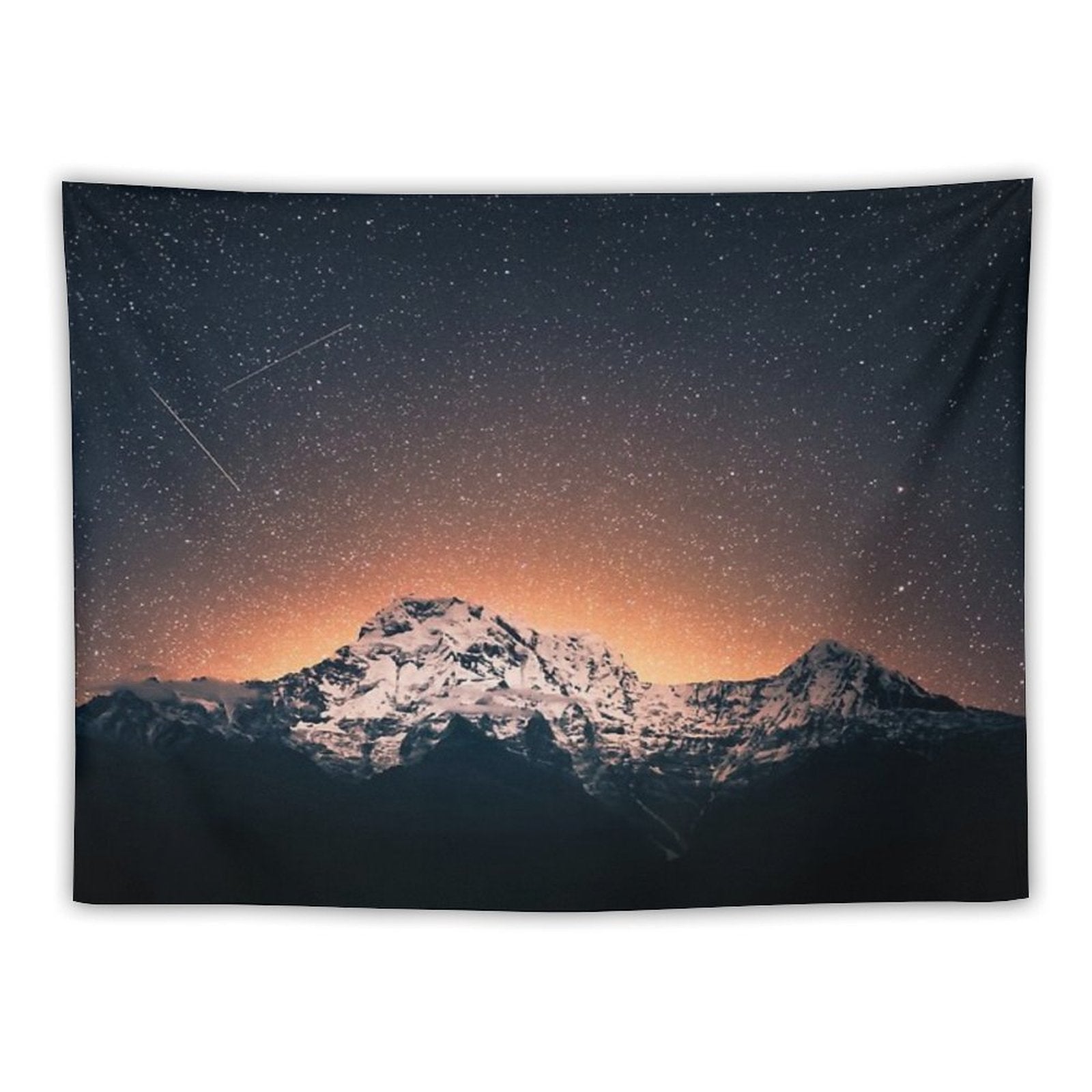 Star Mountain Milky Way Night Tapestry
