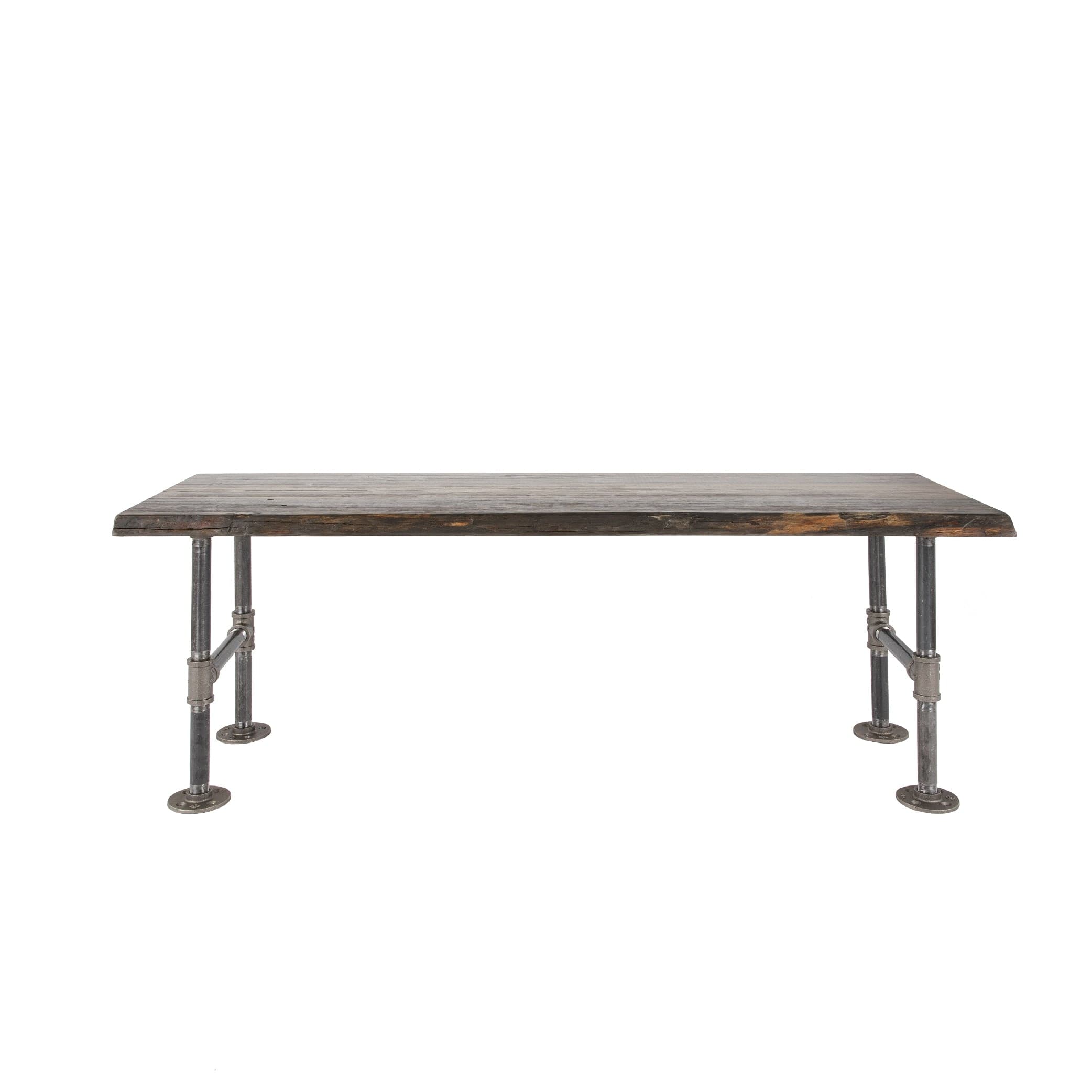 RESTORE Boulder Black Solid Live Edge Wood Accent Bench