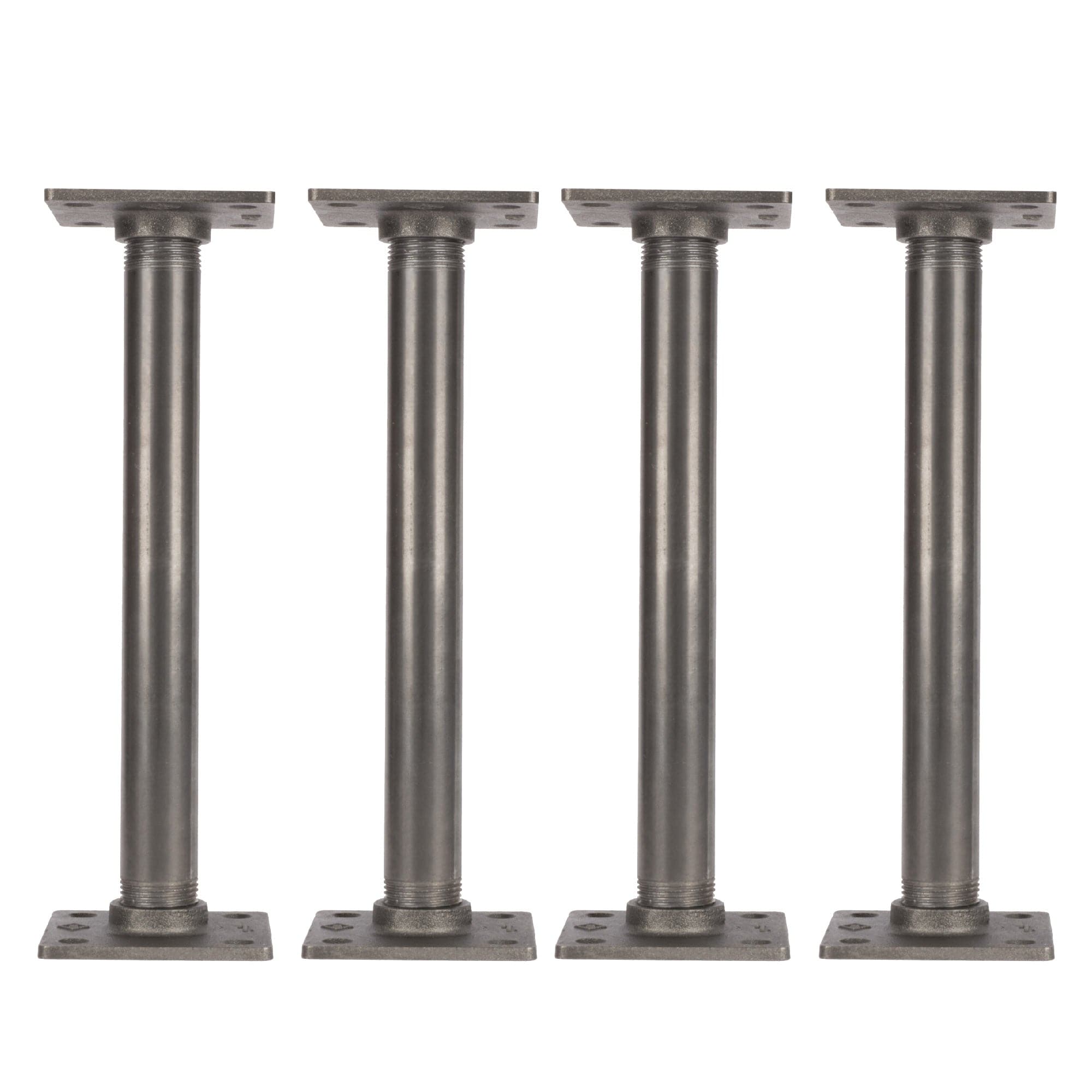 1 in. x 12 in. Square Flange Pipe Table Legs - 4 Pack