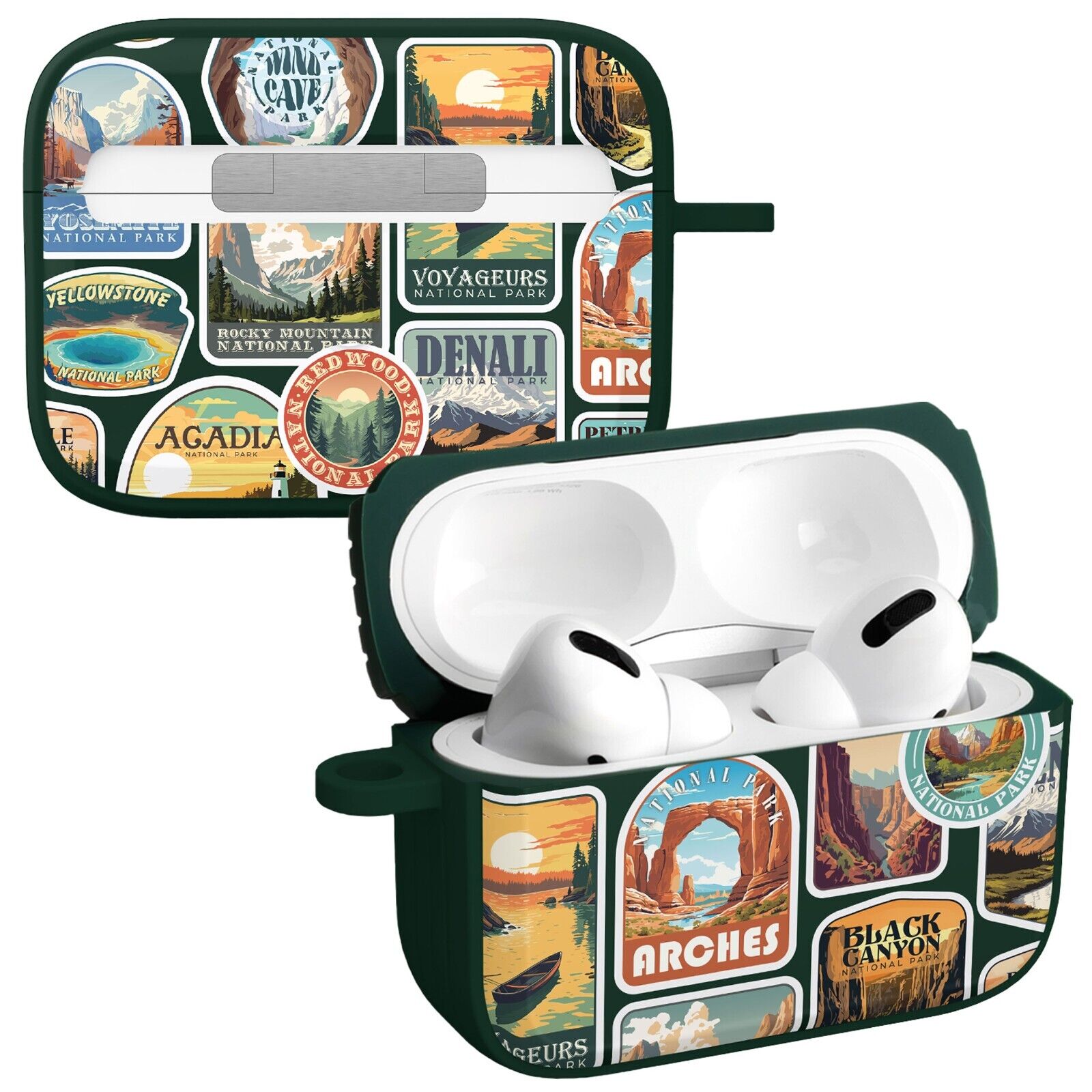 National Parks Stickers HDX Apple Airpods Pro 1 &amp;amp; 2 Case Cover