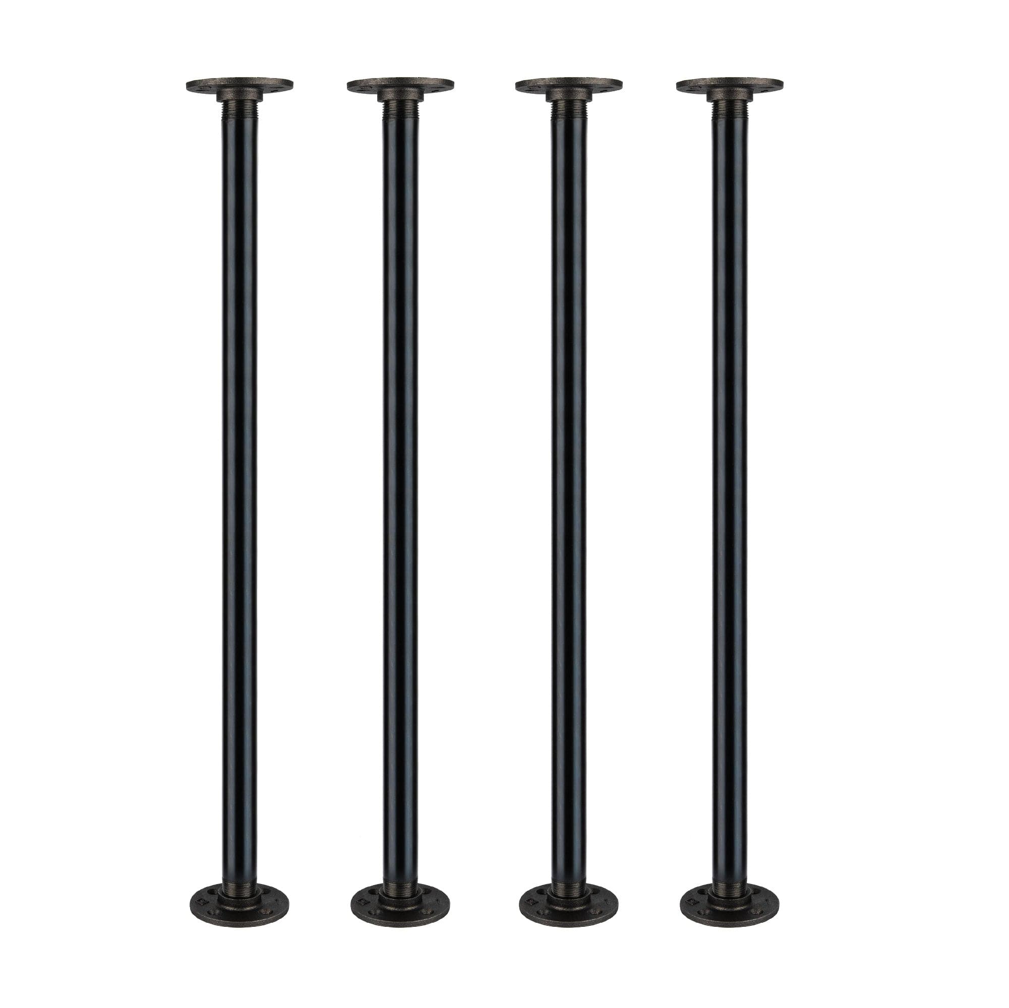1 in. x 30 in.  Noir Black Round Flange Pipe Table Legs - 4 Pack