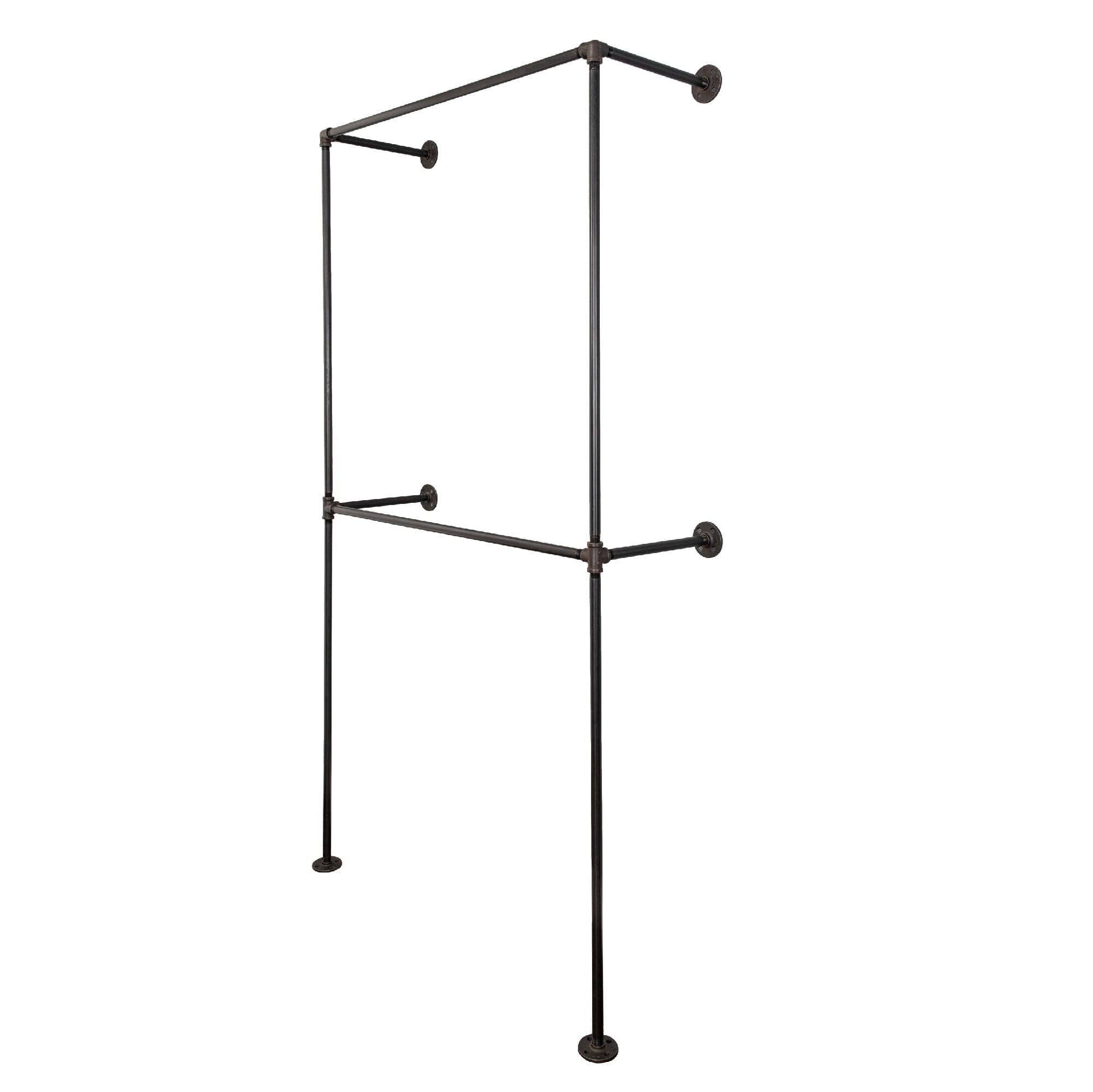 Noir Black Wall Mounted Double Hung Clothing Rack