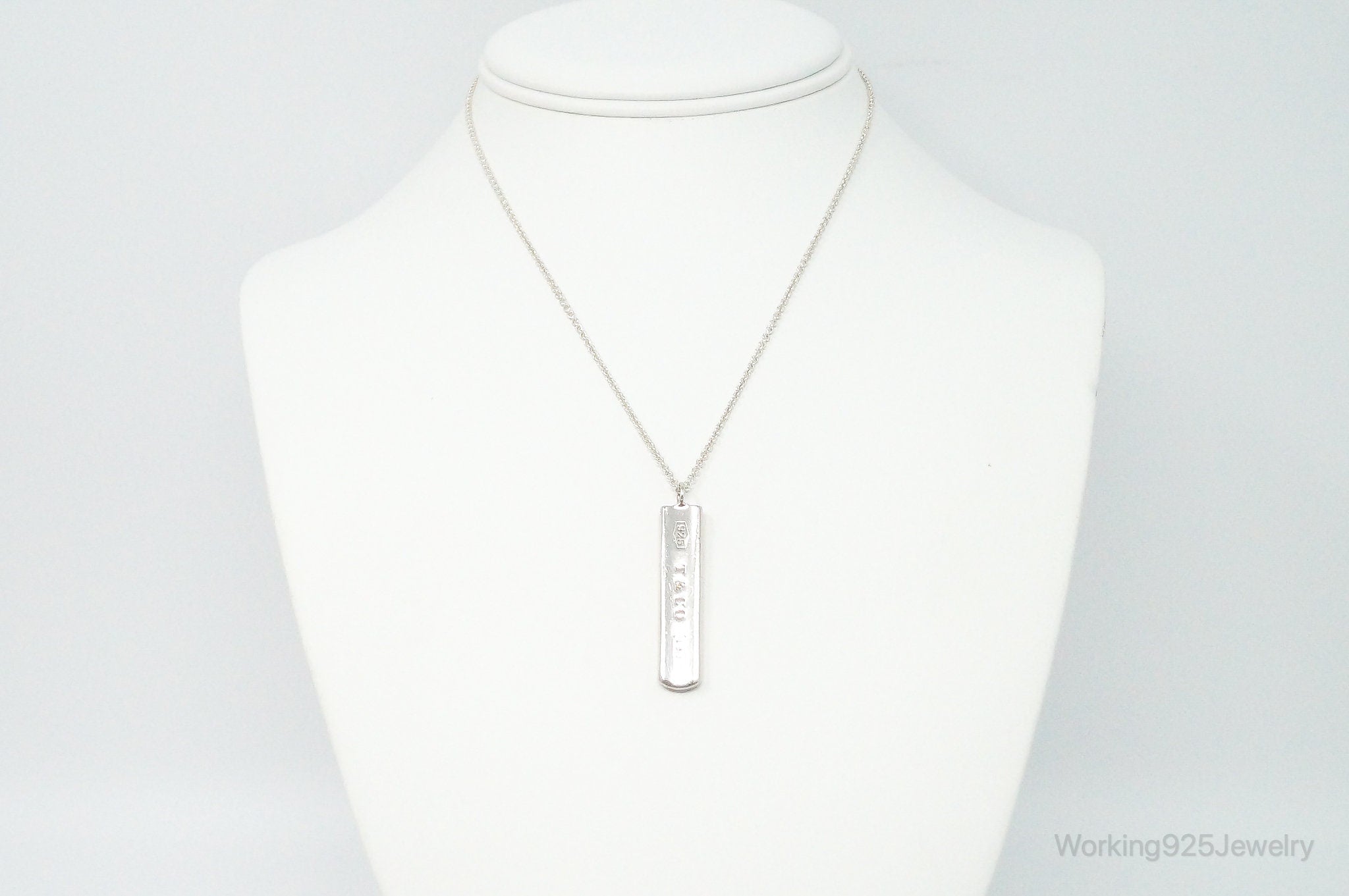 Vintage Designer Tiffany &amp;amp; Co 1837 Bar Sterling Silver Necklace