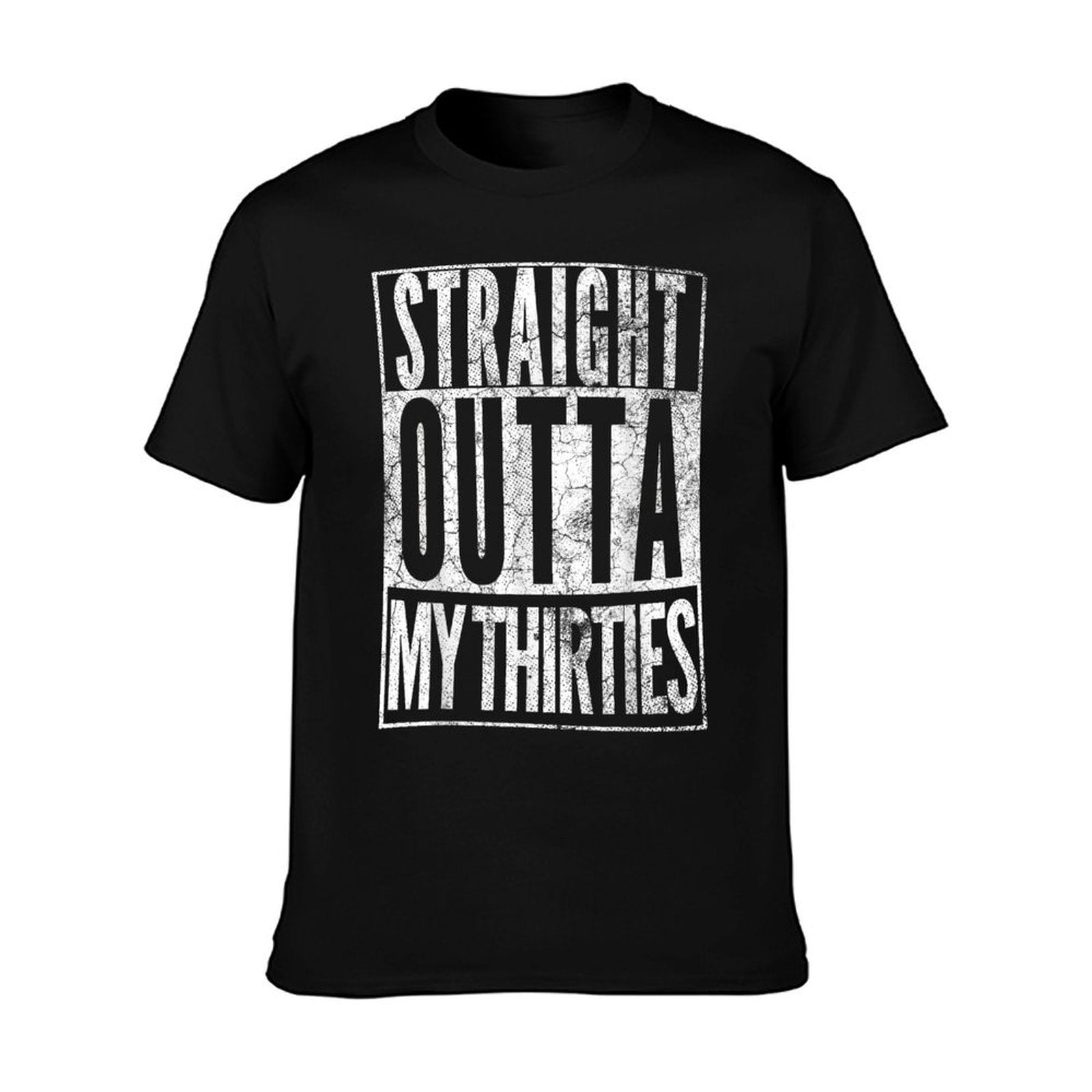 Straight Outta My Thirties 1980 40th Birthday Gift 40 Years  Ribbed Collar T-Shirt