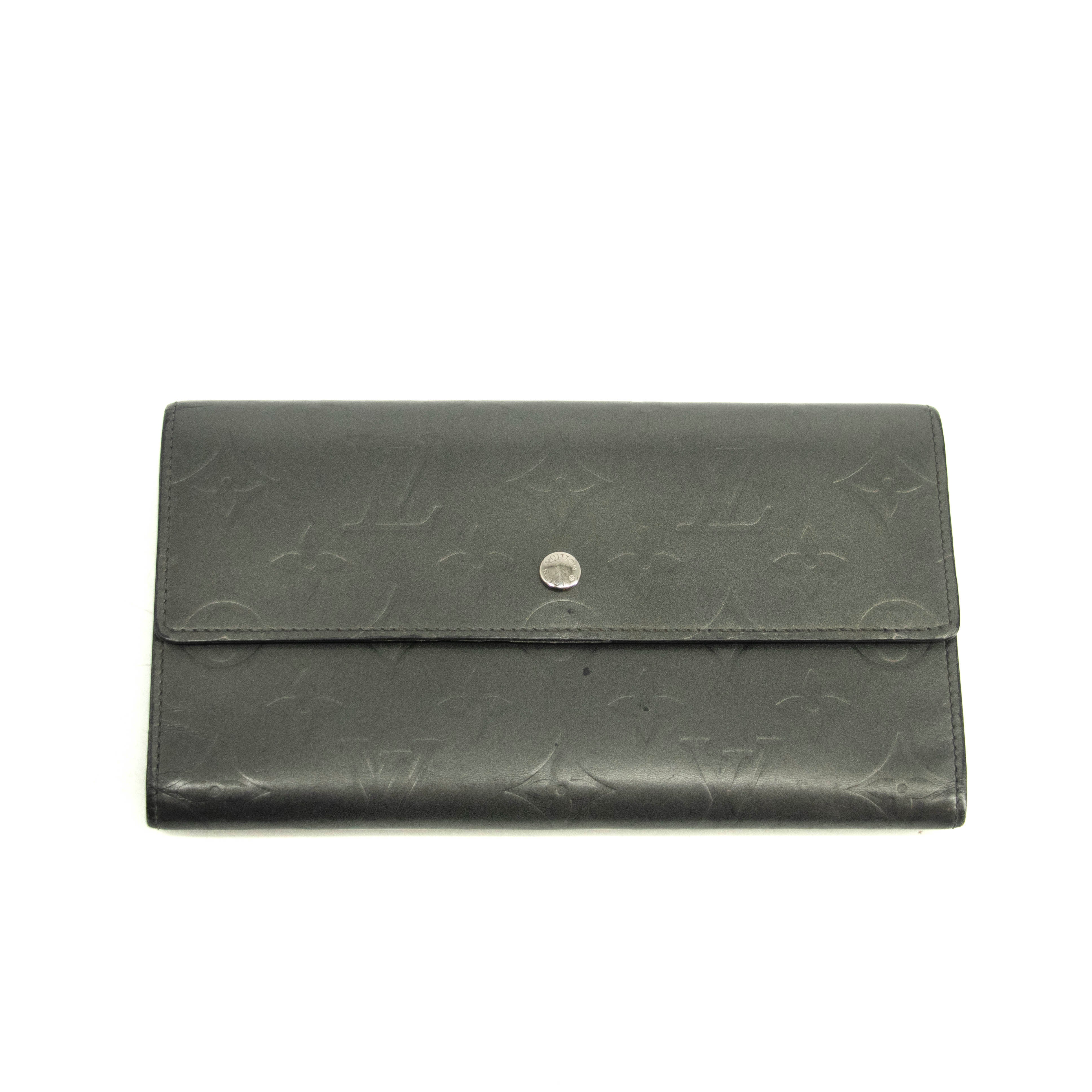 Louis Vuitton Grey Vernis International Long Wallet #3931