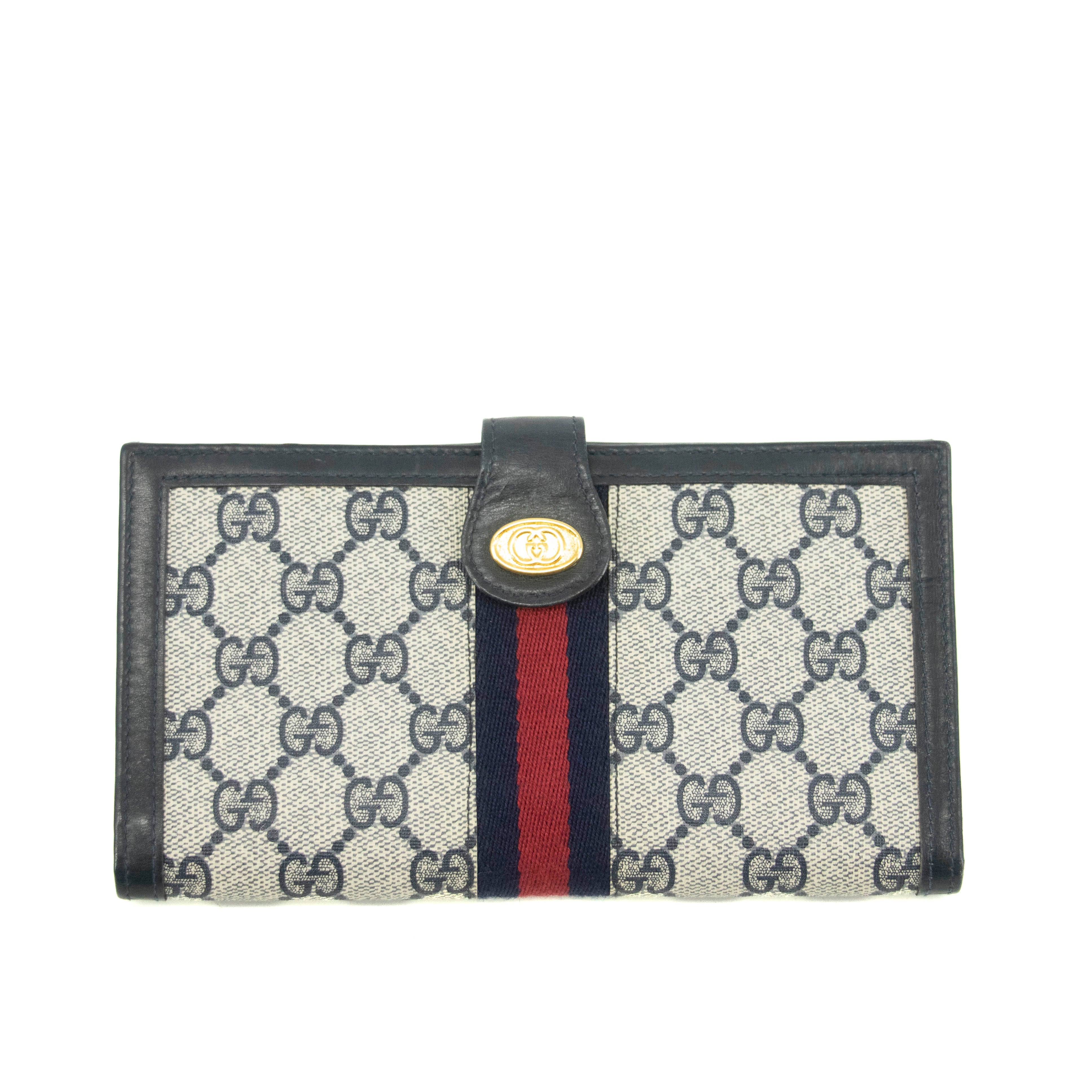 Gucci Canvas Coded Blue Ophidia Long Wallet #3947