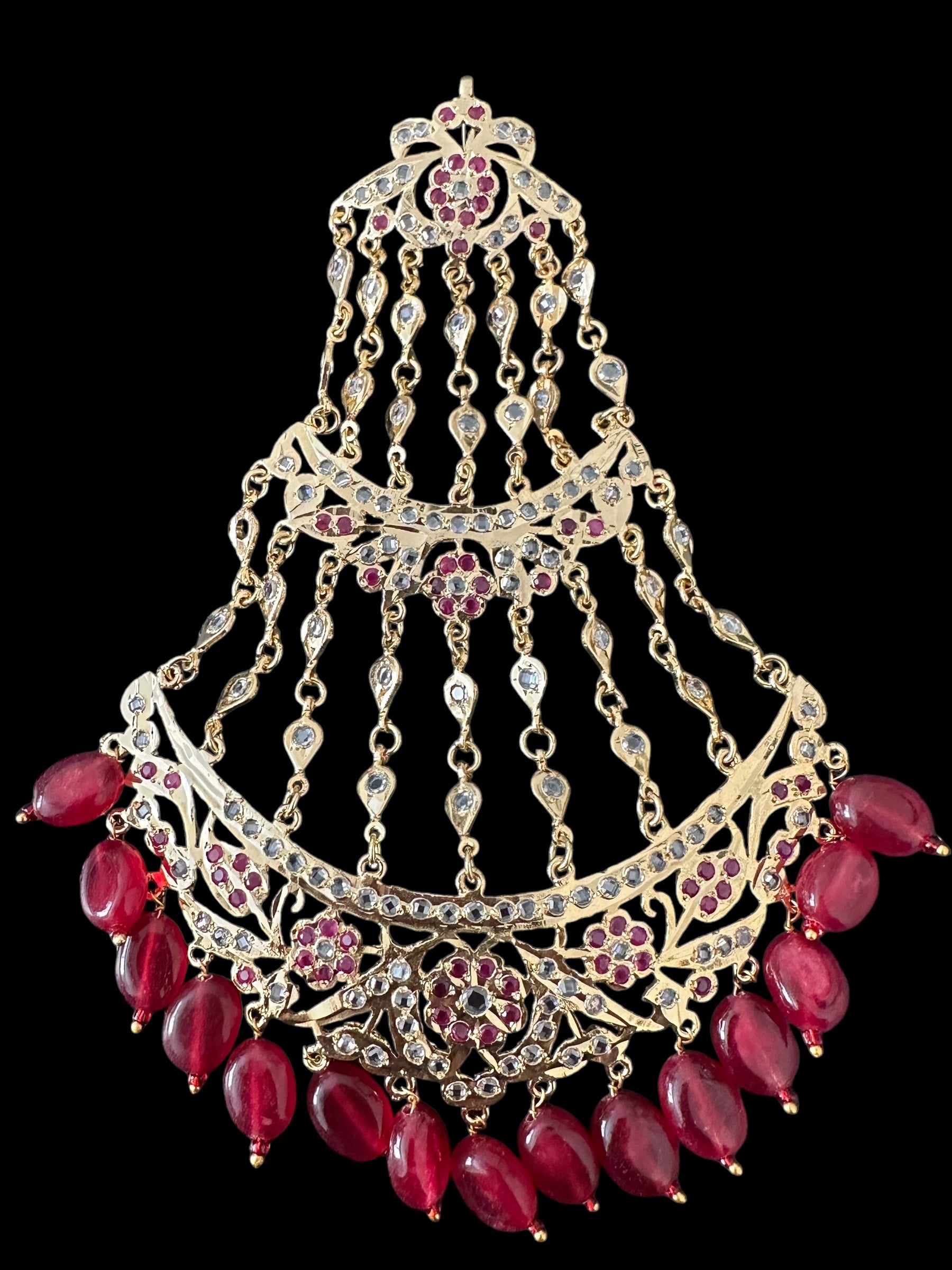 DJHR129 ANAITA Jhoomar in Ruby  ( SHIPS IN 3 WEEKS )