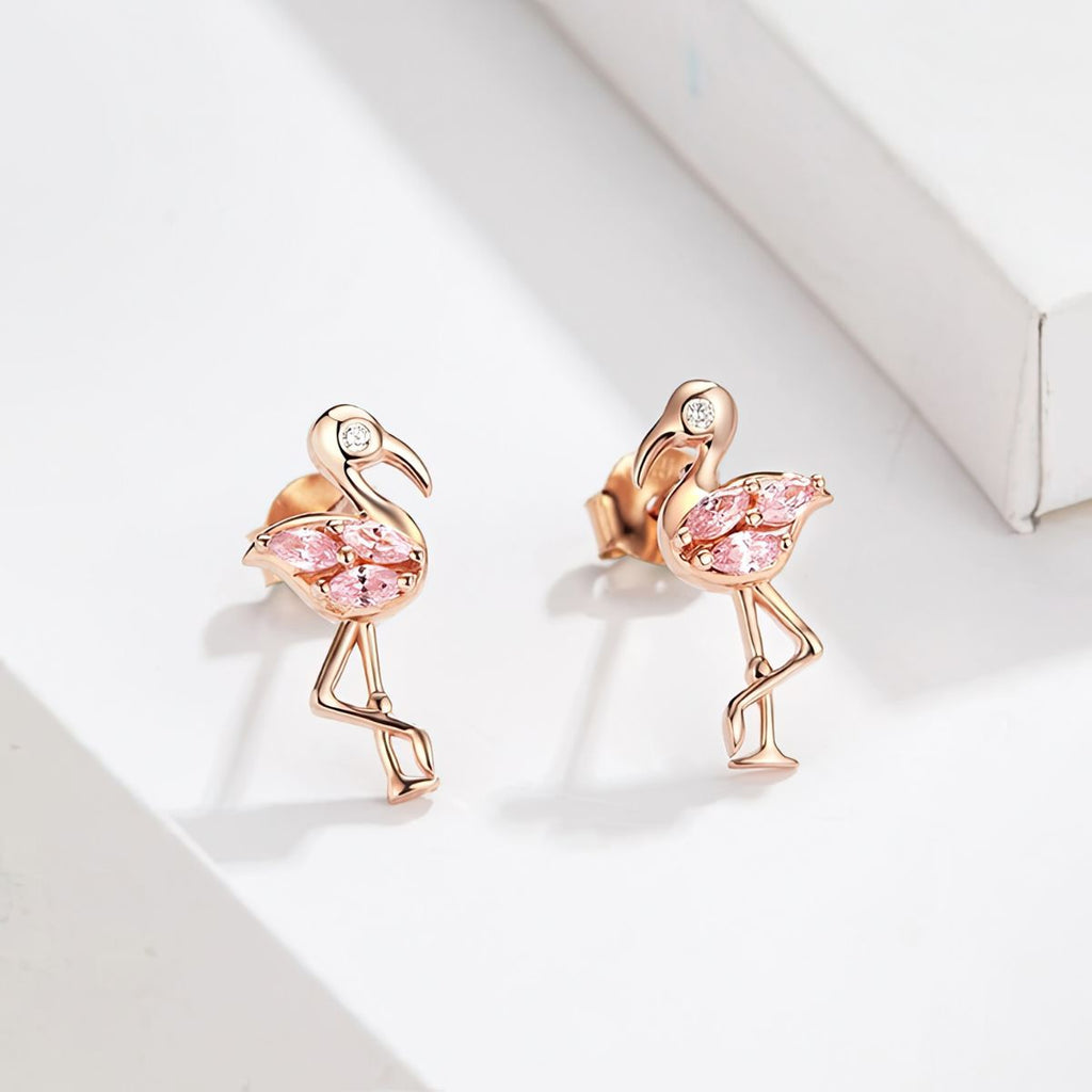 Sterling Silver Flamingo Earrings